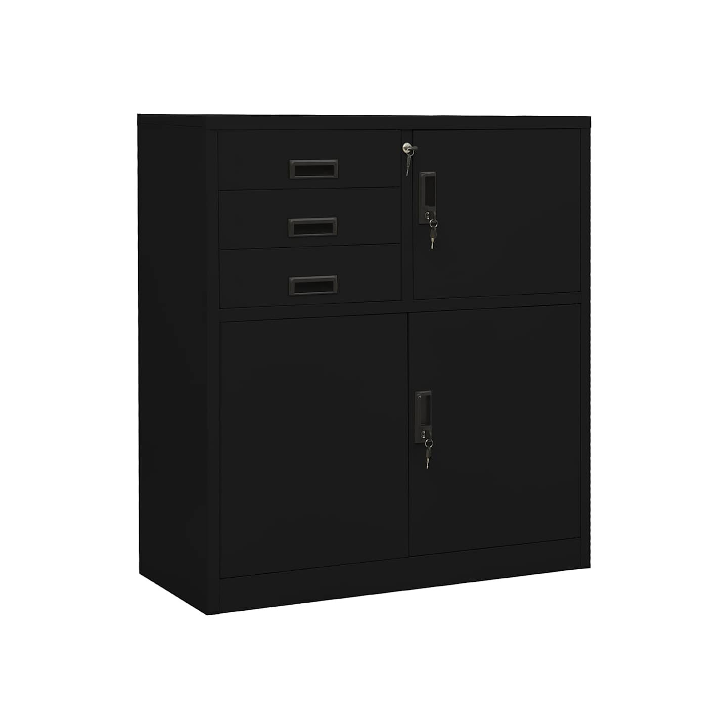 Armoire de bureau Noir 90x40x102 cm Acier