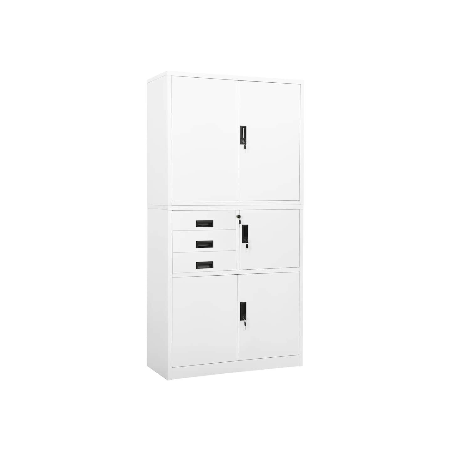 Armoire de bureau Blanc 90x40x180 cm Acier