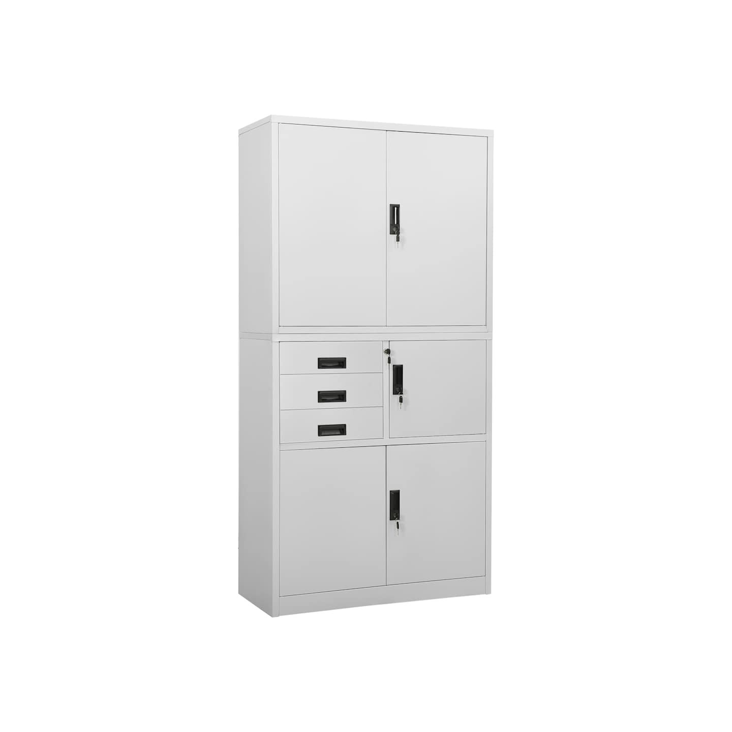 Armoire de bureau Gris clair 90x40x180 cm Acier