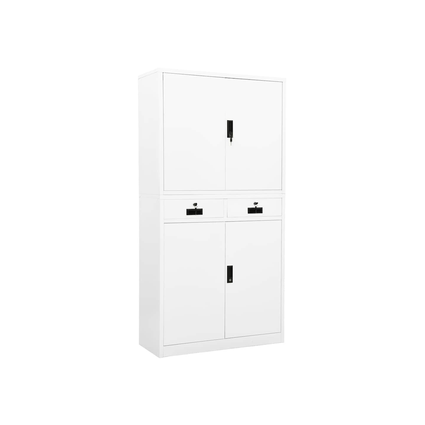 Armoire de bureau Blanc 90x40x180 cm Acier