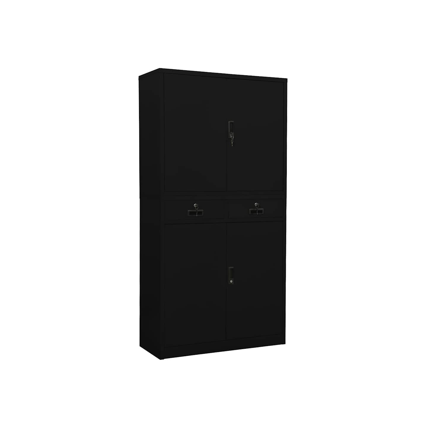 Armoire de bureau Noir 90x40x180 cm Acier