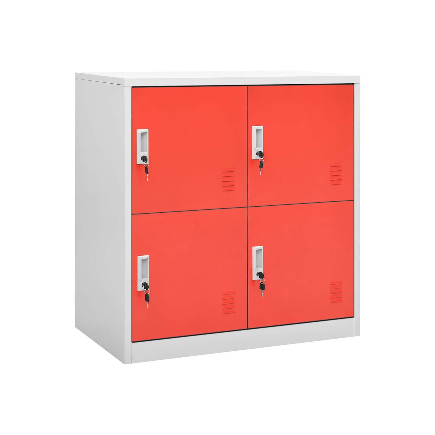 Armoire à casiers Gris clair et rouge 90x45x92,5 cm Acier