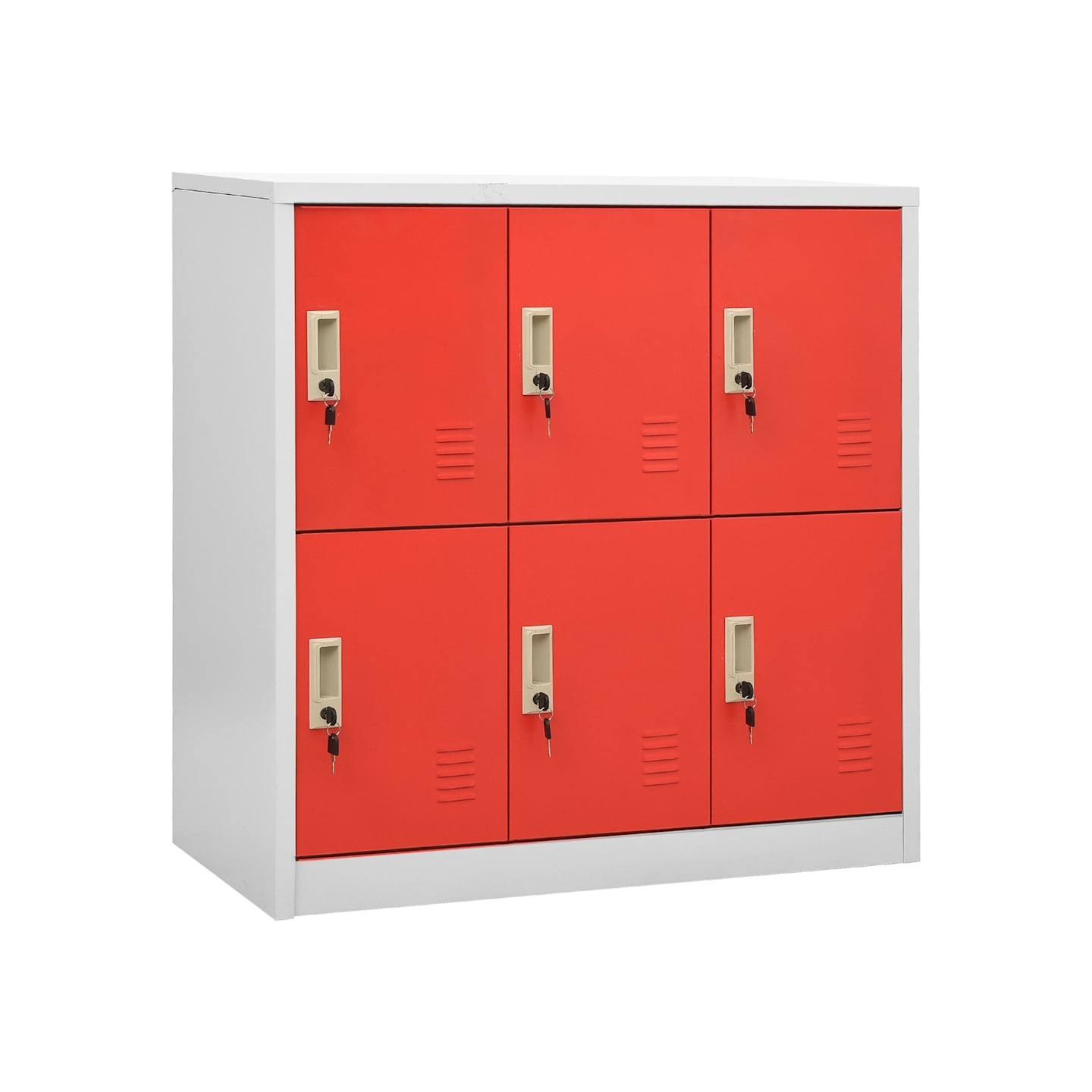 Armoire à casiers Gris clair et rouge 90x45x92,5 cm Acier