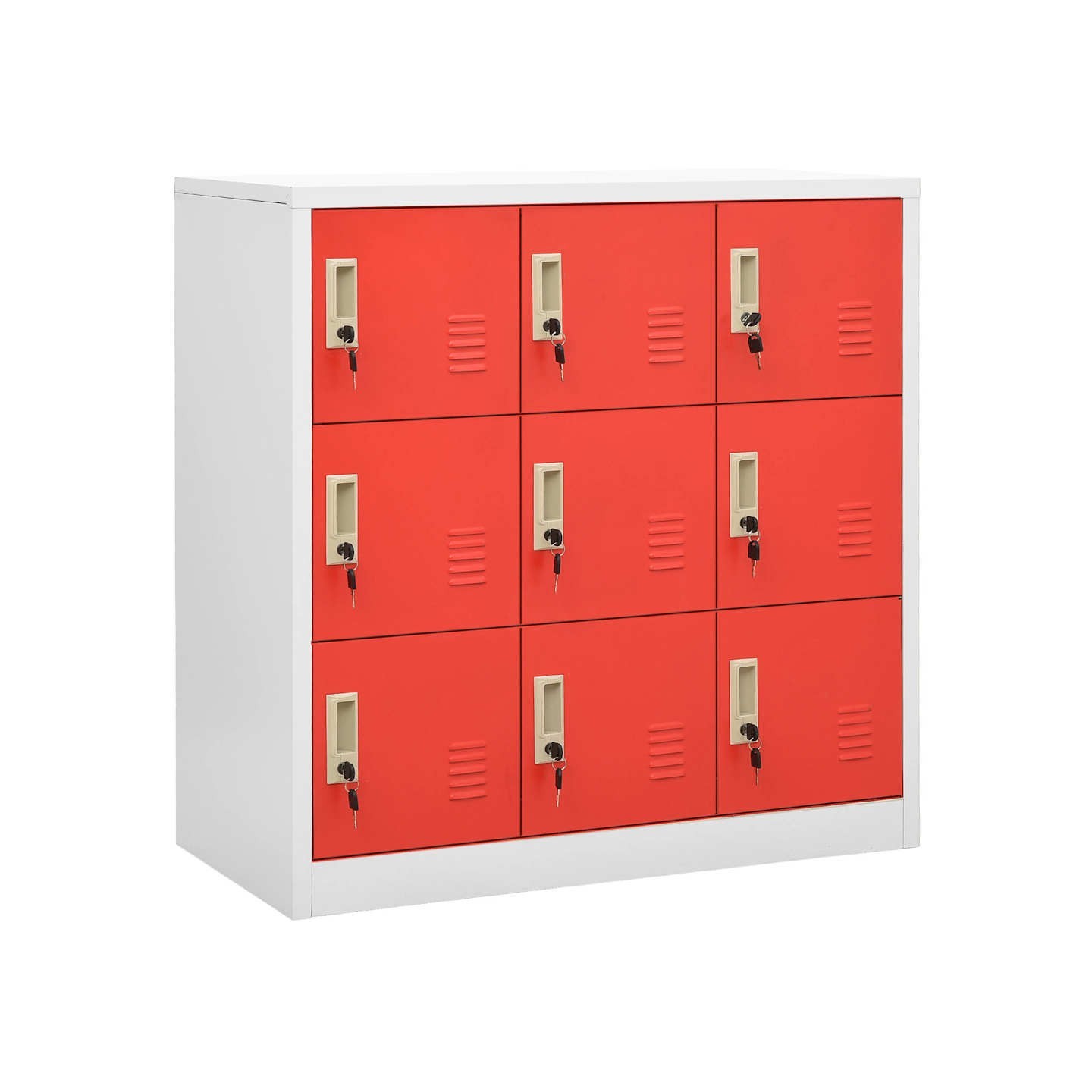 Armoire à casiers Gris clair et rouge 90x45x92,5 cm Acier
