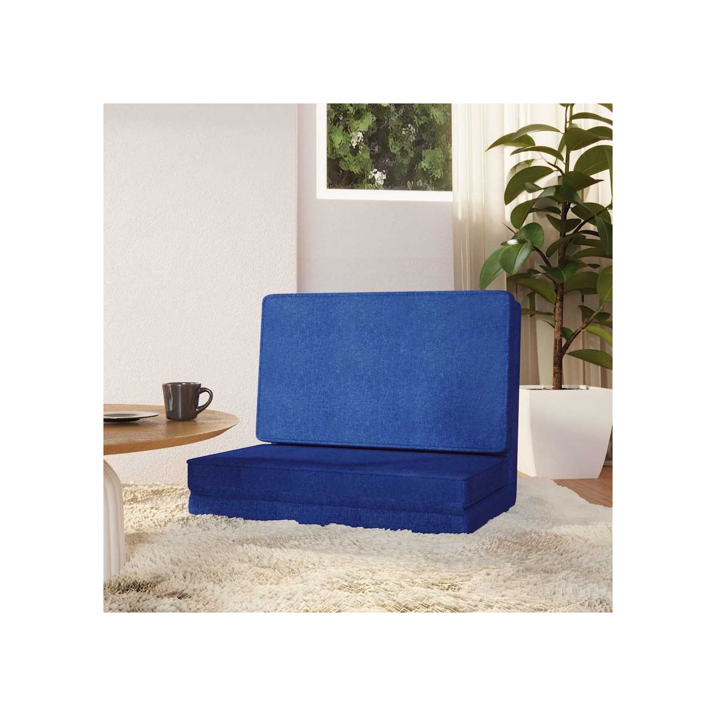 Chaise pliable de sol Bleu Tissu