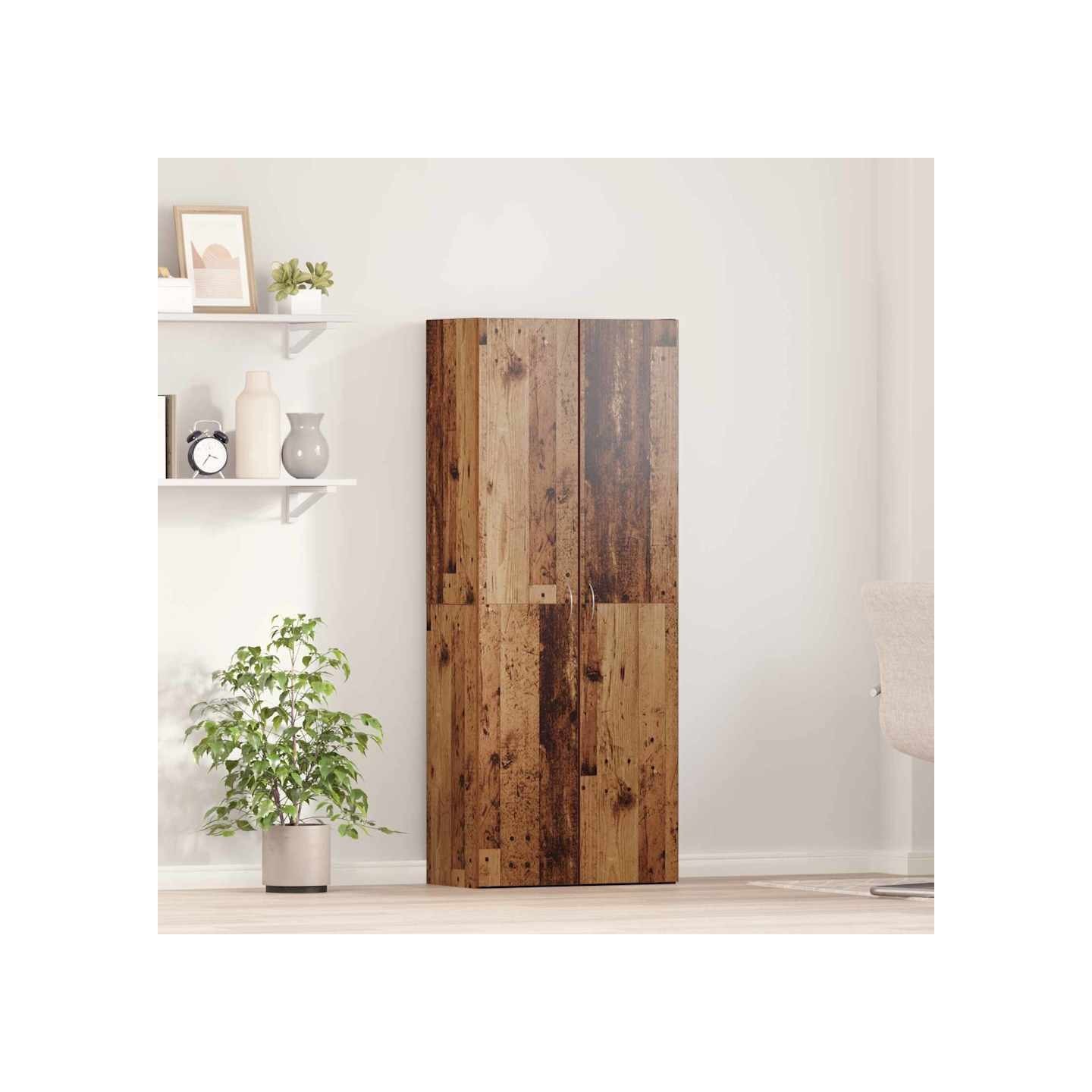 Cabinet de Bureau Bois ancien 60 x 32 x 152,5 cm