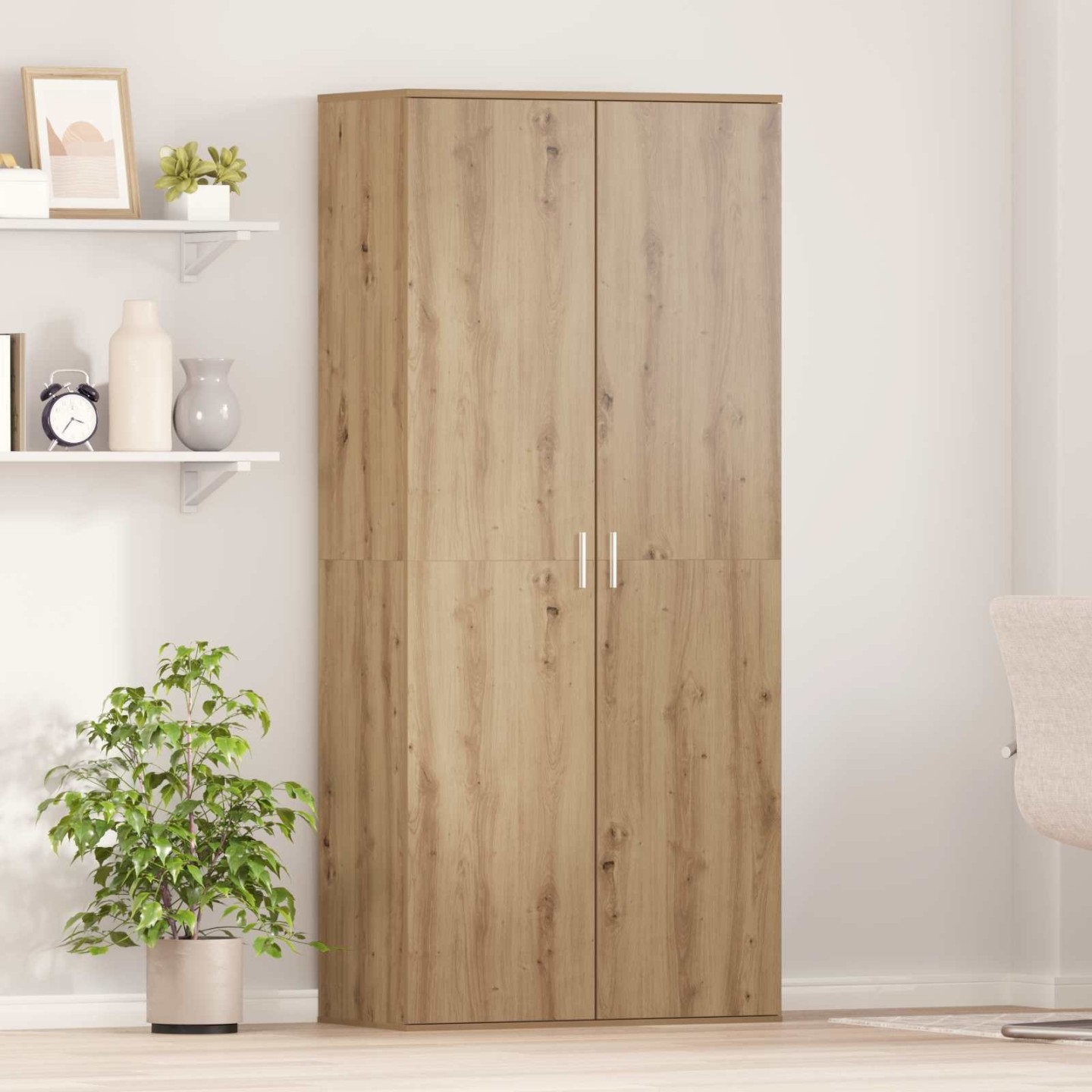 Haut Armoire 80 x 39 x 178 cm Bois d'ingénierie Chêne artisanal