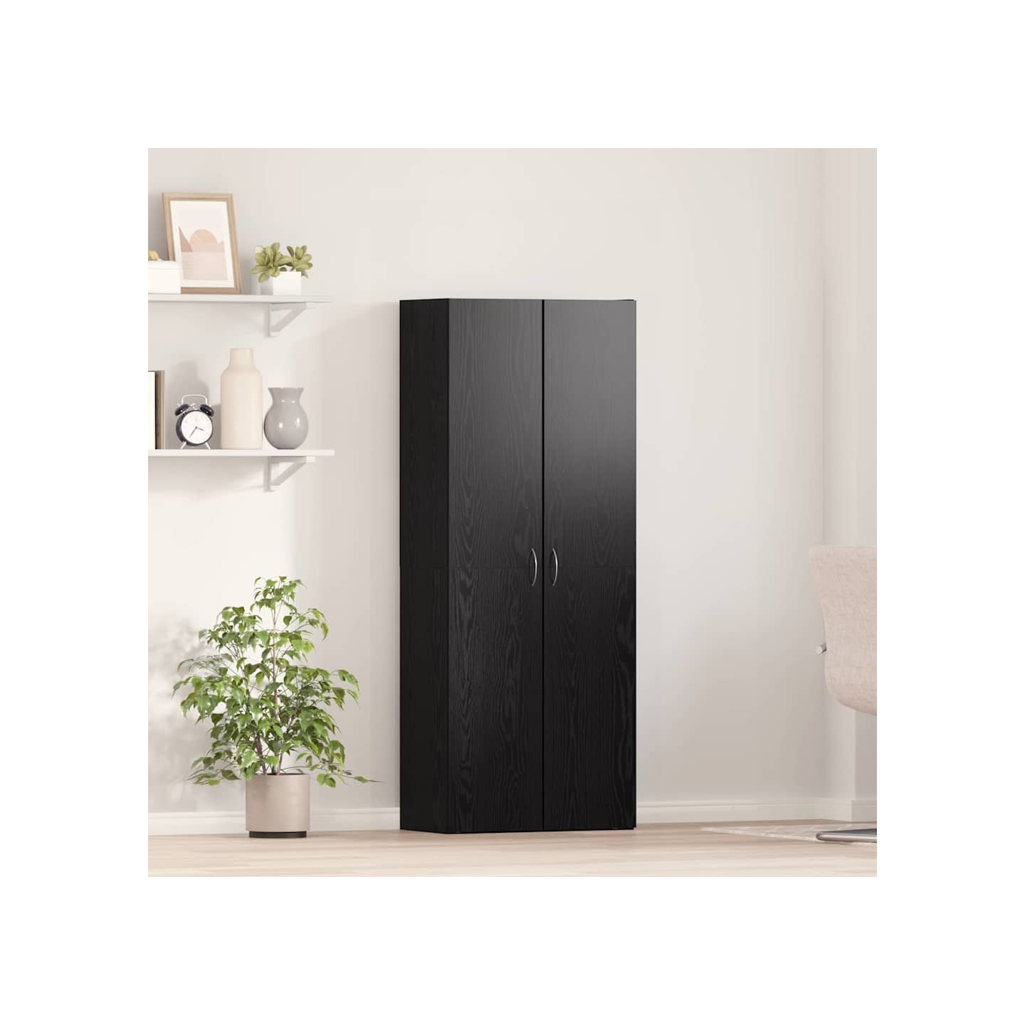 Cabinet de Bureau Chêne noir 60 x 32 x 152,5 cm