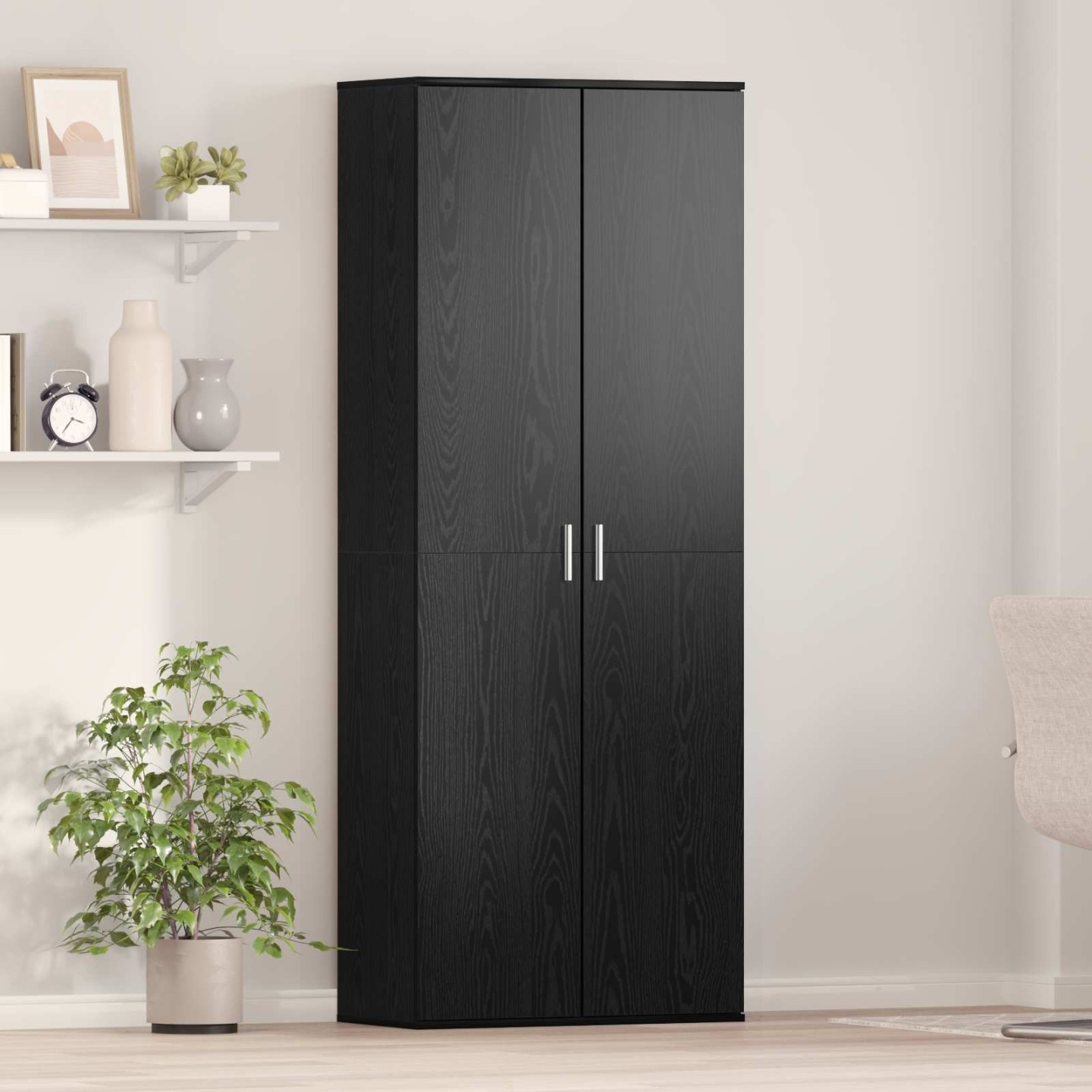 Haut Armoire 70 x 33,5 x 180 cm Bois d'ingénierie Chêne noir