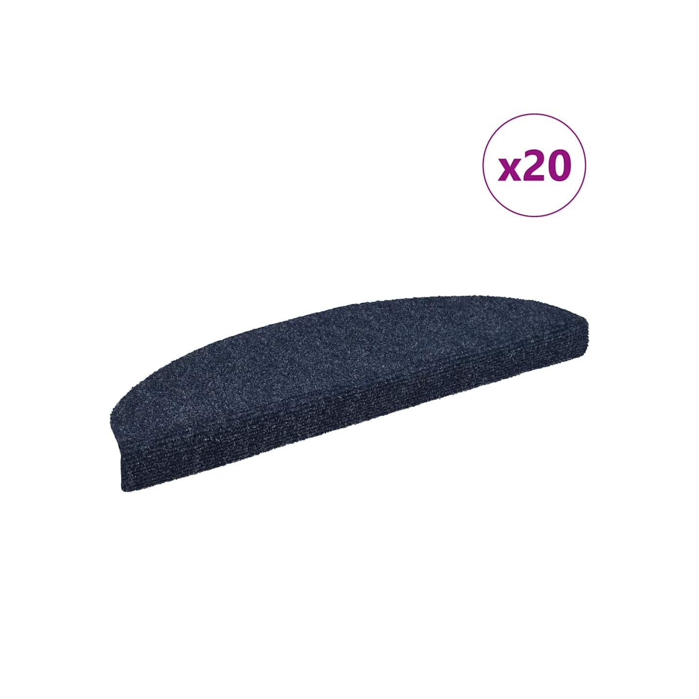 Tapis d'escalier autocollants 20 pièces 65x21x4 cm Bleu