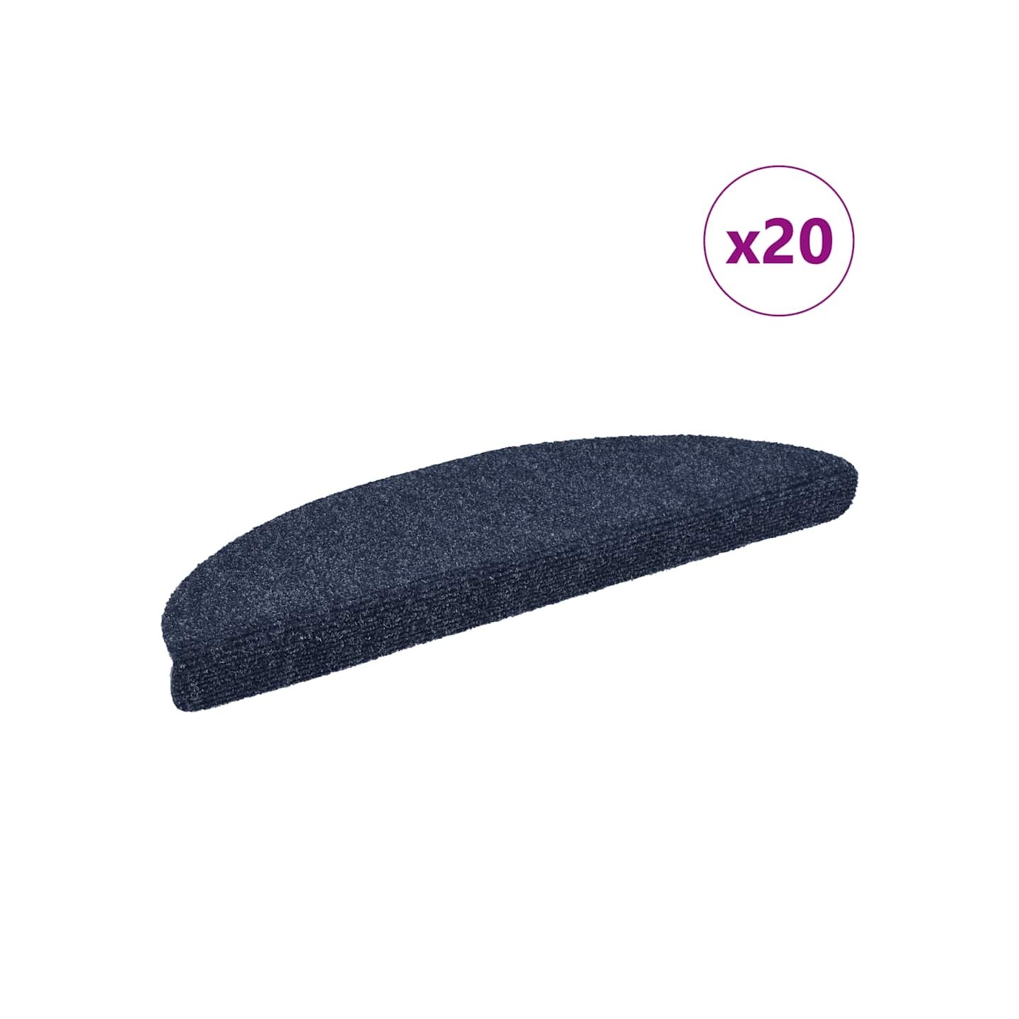 Tapis d'escalier auto-adhésifs lot de 20 56x17x3 cm bleu