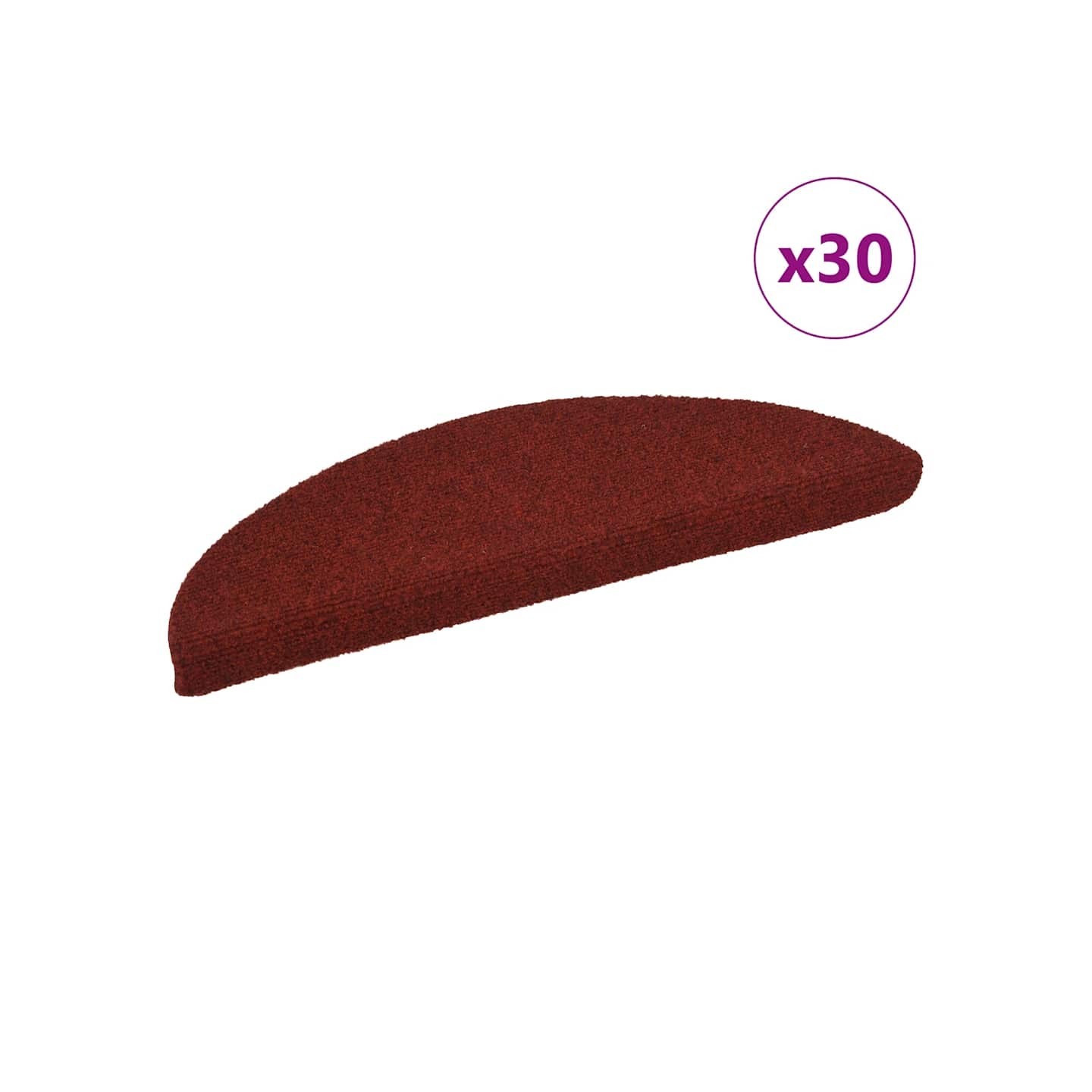 Tapis d'escalier autocollants 30 pcs 56x17x3 cm Rouge bordeaux