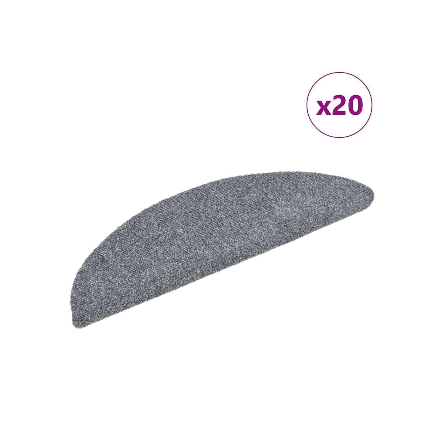 Tapis d'escalier autocollants 20 pièces 56x17x3 cm gris clair