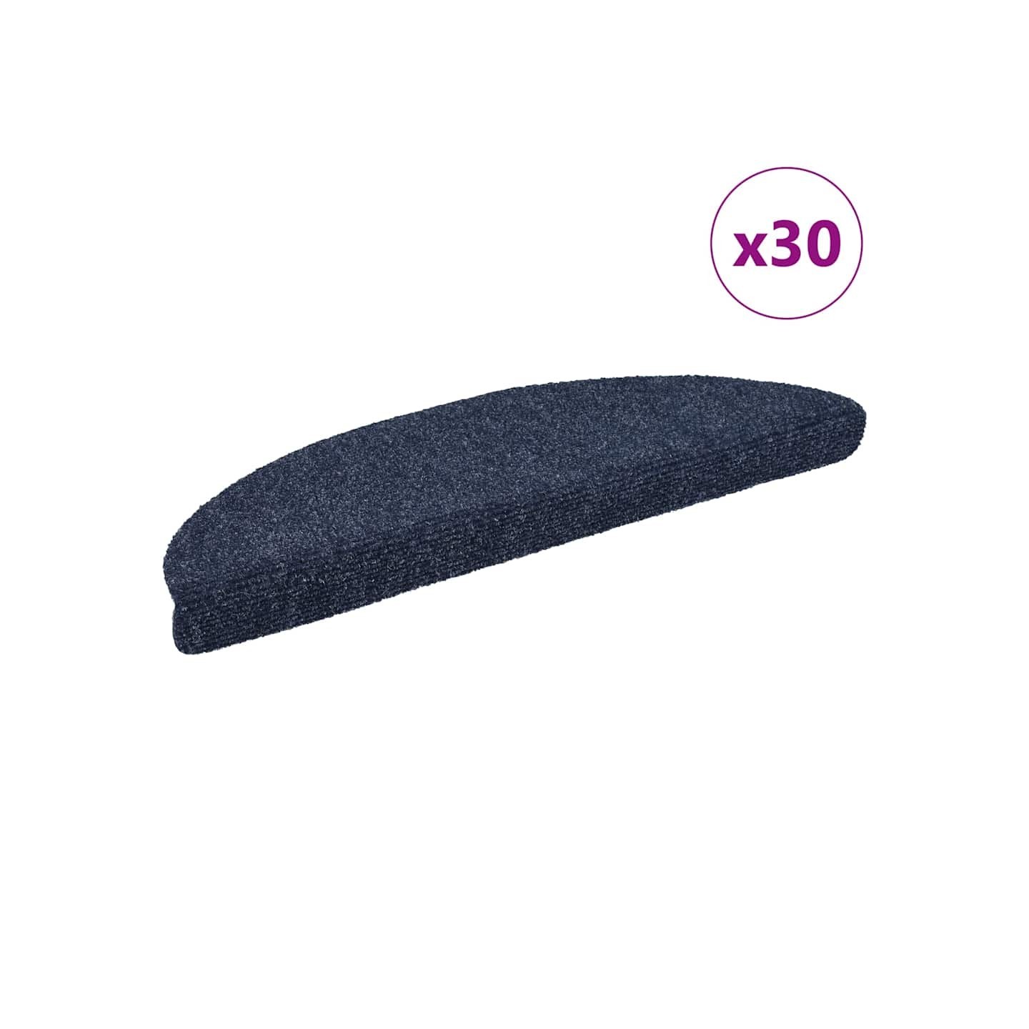 Tapis d'escalier autocollants 30 pièces 56x17x3 cm Bleu