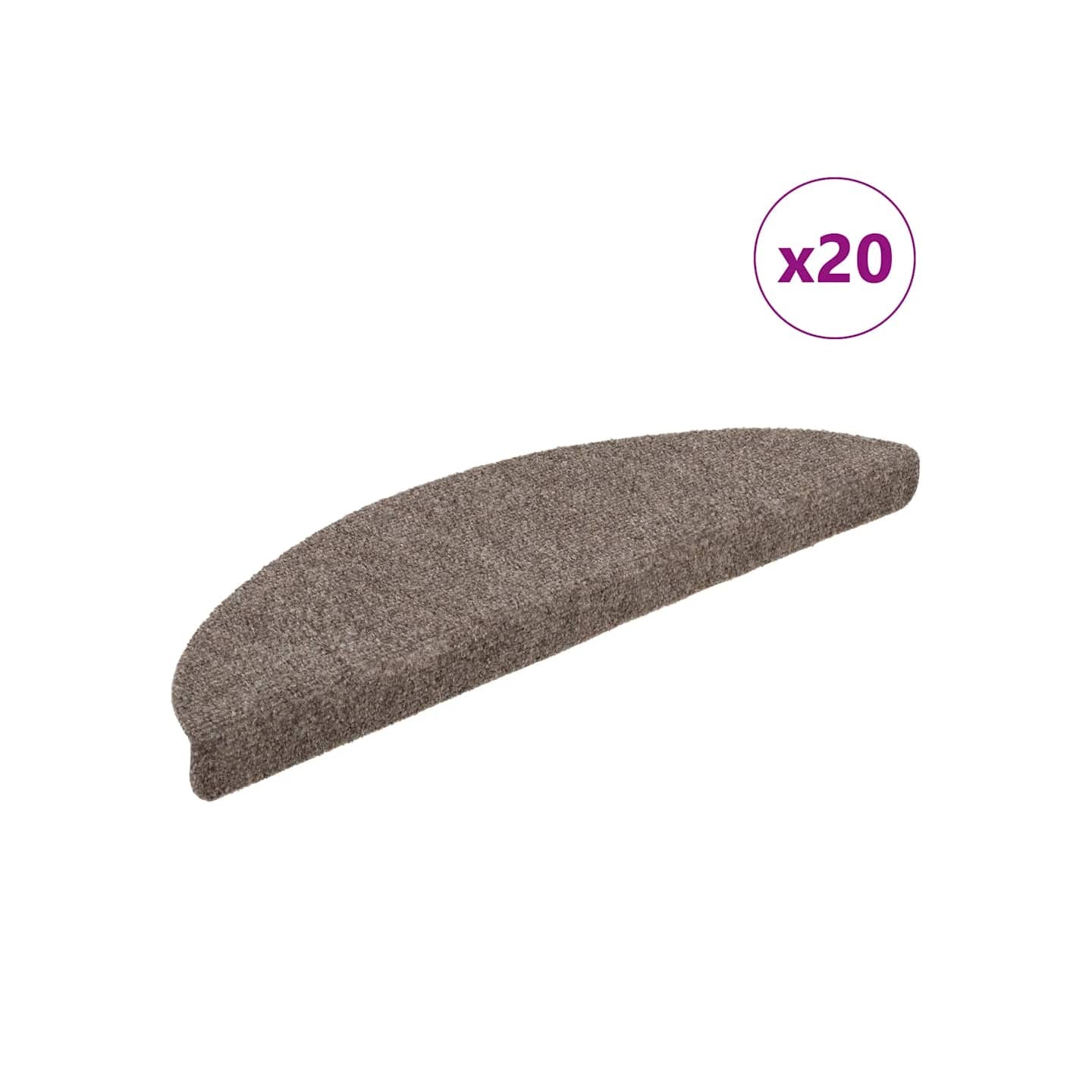 Tapis d'escalier autocollants 20 pièces 56x17x3 cm Beige