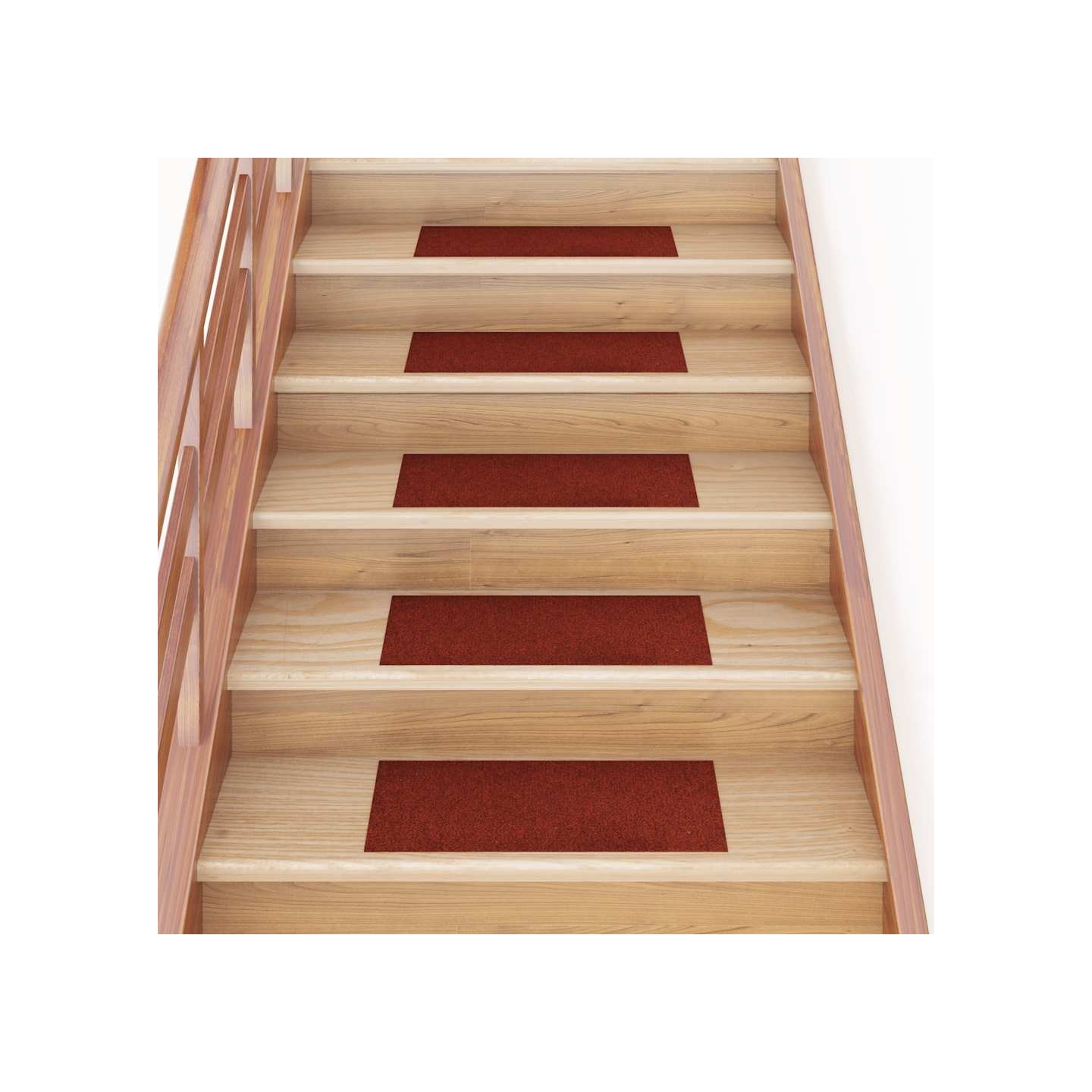 Tapis d'escalier autocollants 30 pièces 60x25 cm Rouge bordeaux