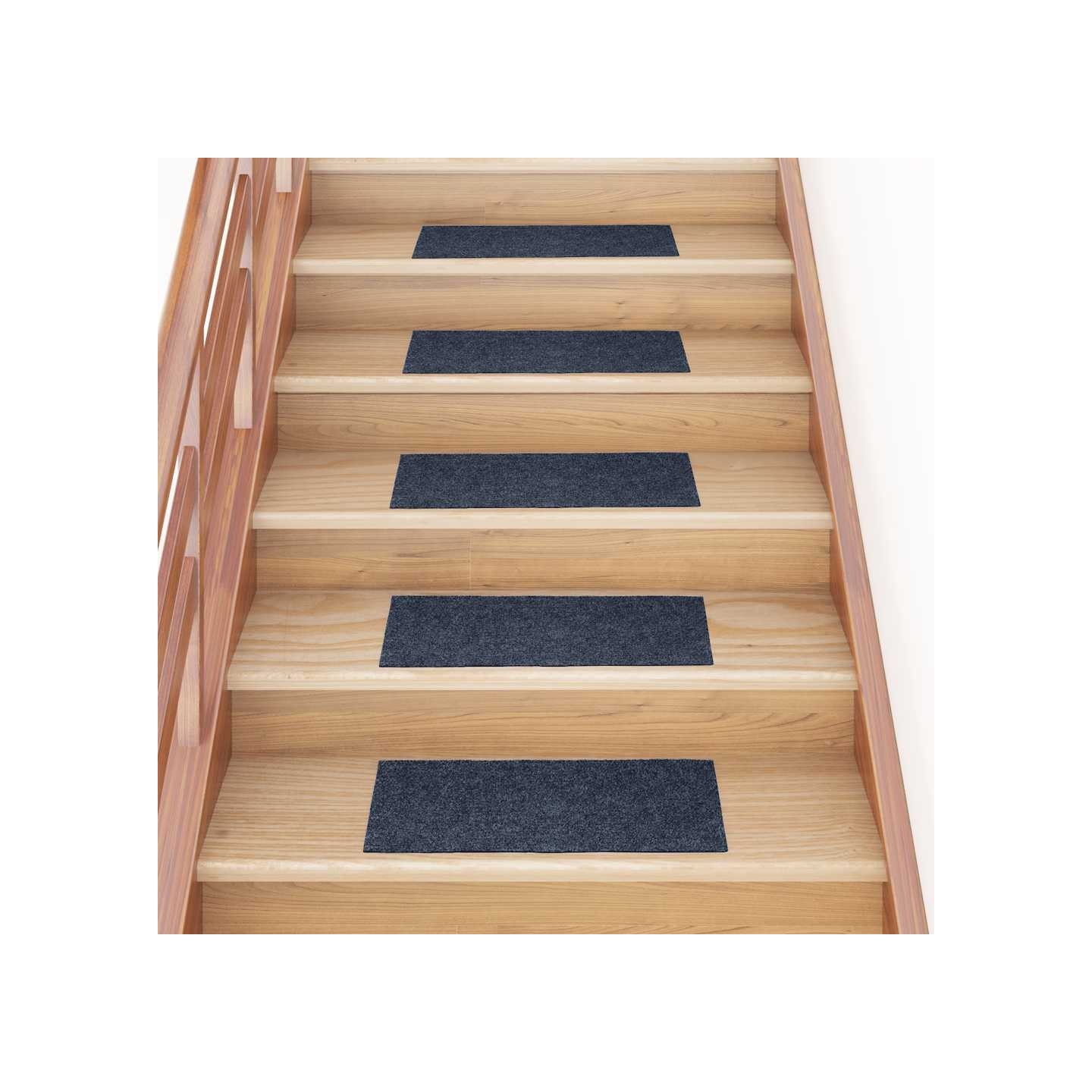 Tapis d'escalier autocollants 30 pièces 60x25 cm gris Bleu