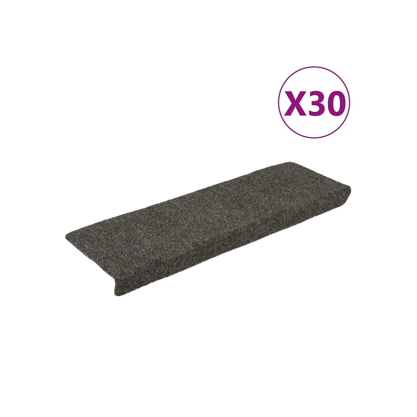 Tapis d'escalier autocollants 30 pièces 65 x 21 x 4 cm Anthracite Bord rectangulaire