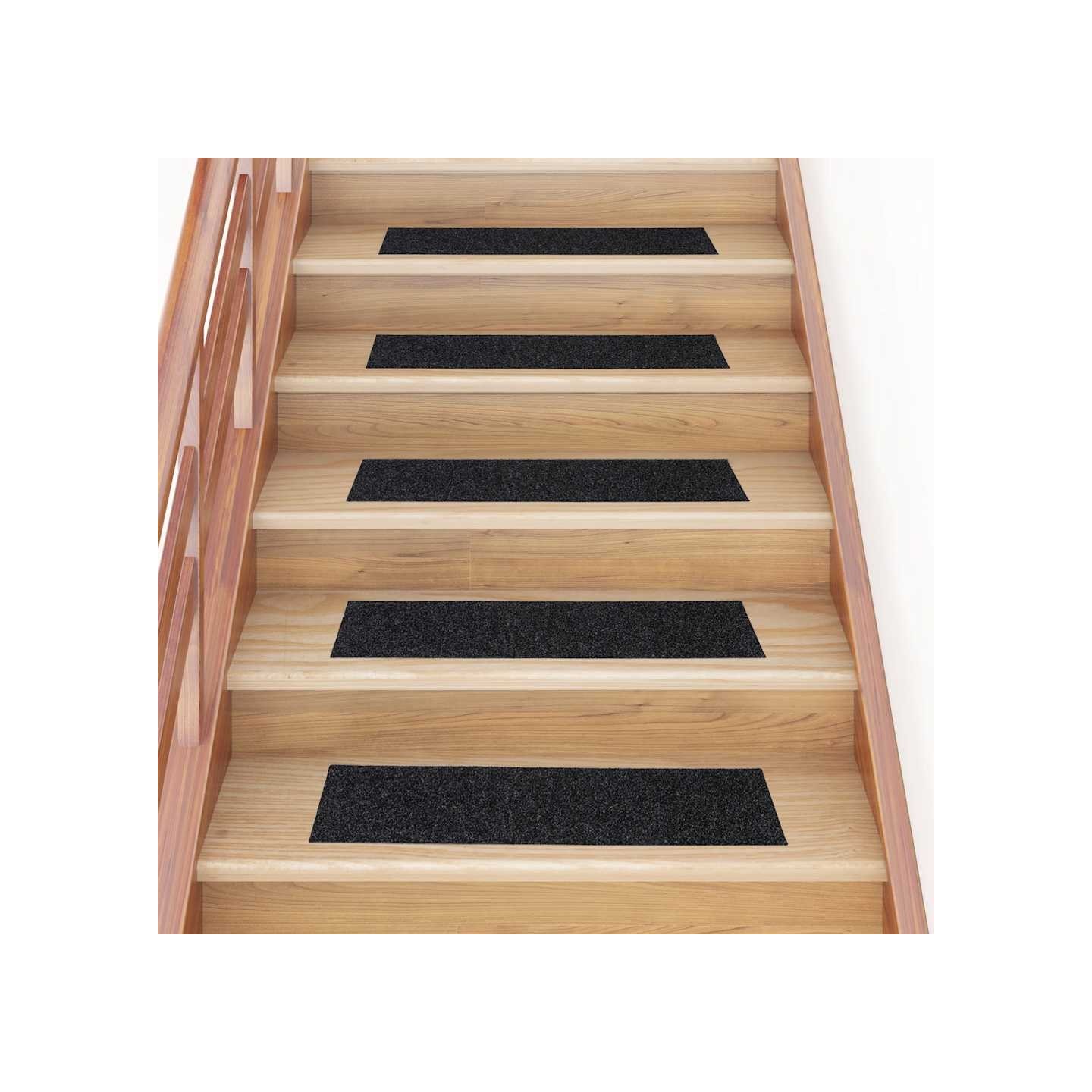 Tapis d'escalier autocollants 30 pièces 76x20 cm Noir