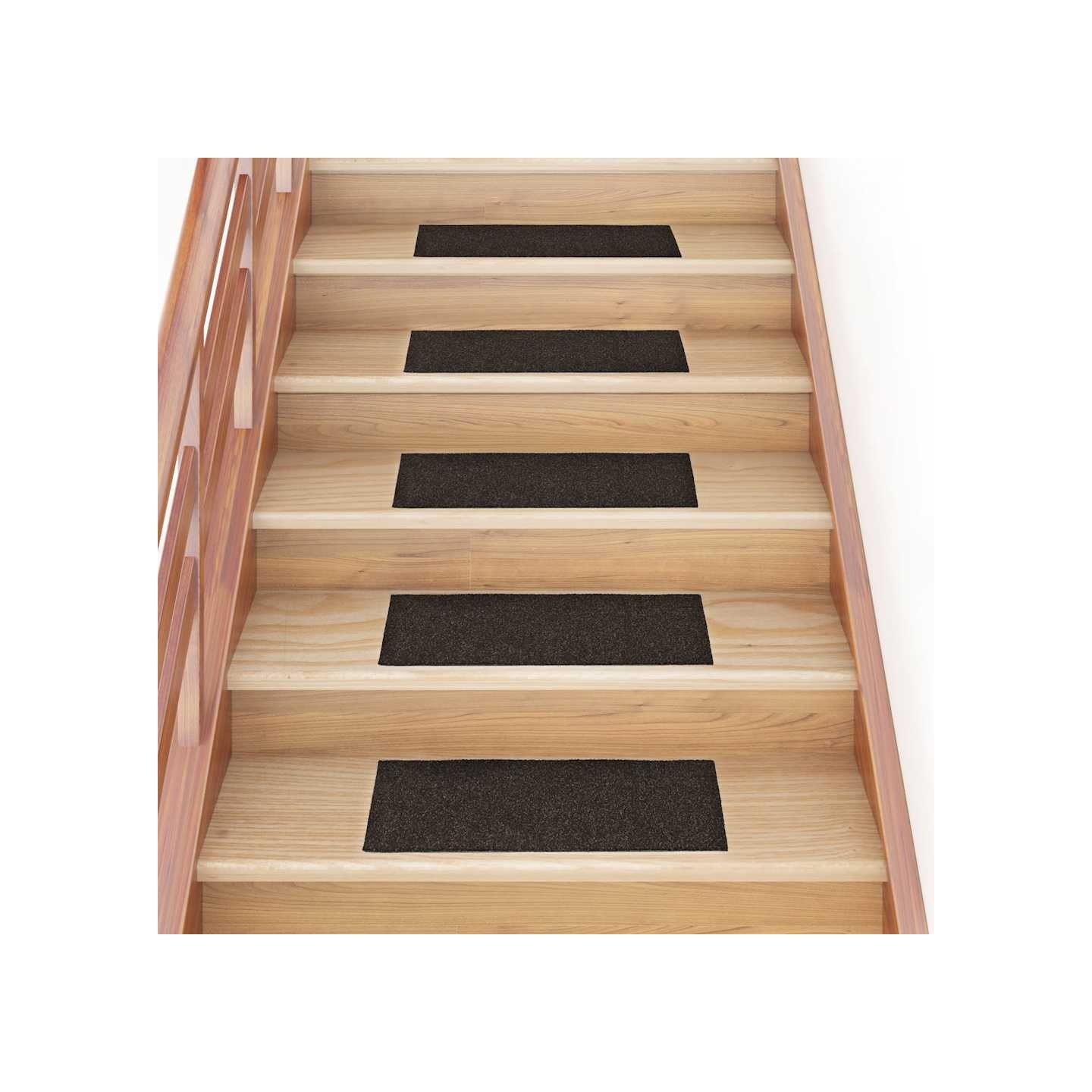 Tapis d'escalier autocollants 30 pièces 60x25 cm Marron foncé