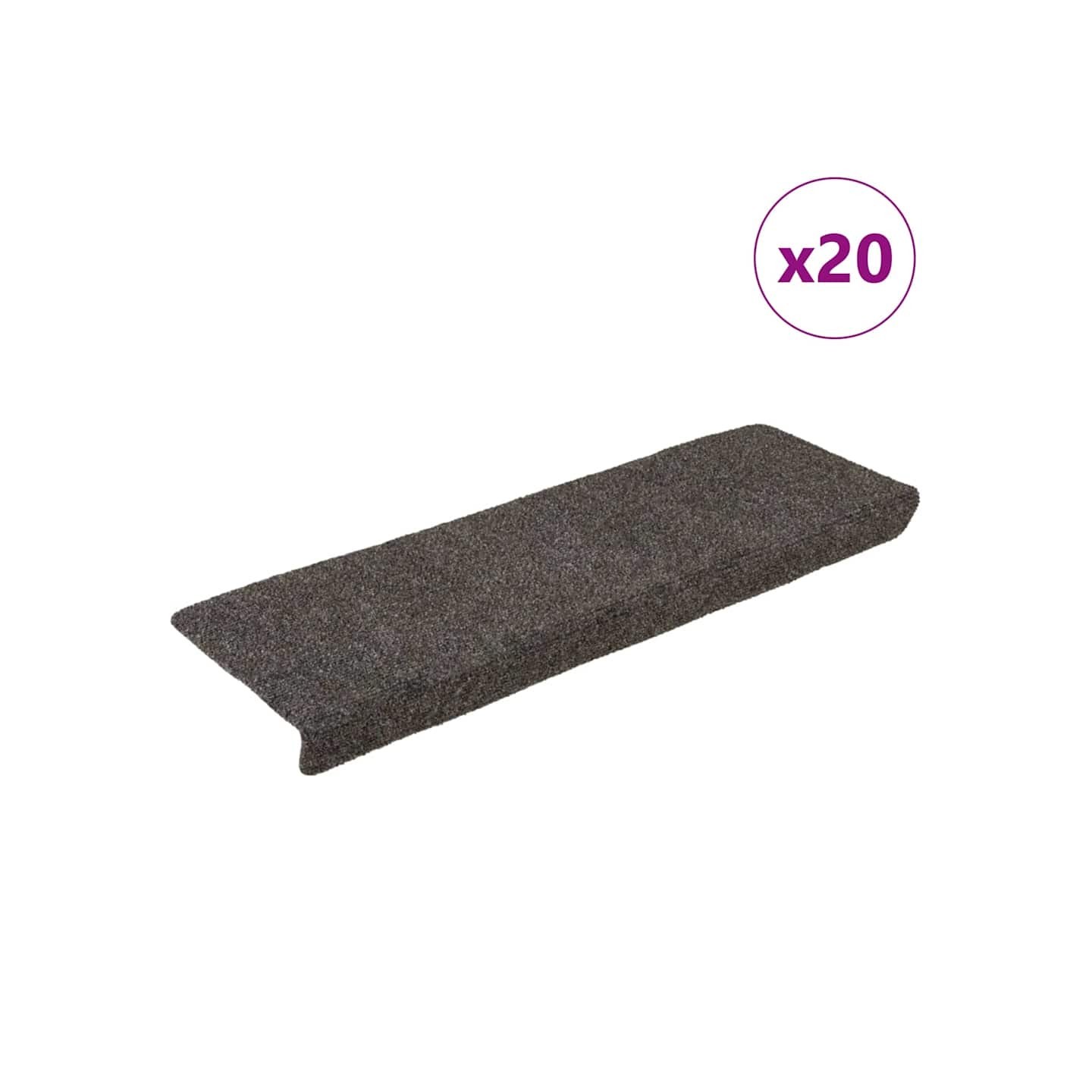 Tapis d'escalier autocollants 20 pièces 65 x 21 x 4 cm Anthracite Bord rectangulaire