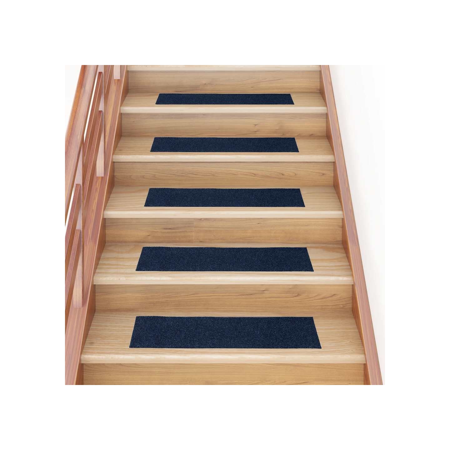 Tapis d'escalier autocollants 30 pièces 76x20 cm Bleu marine
