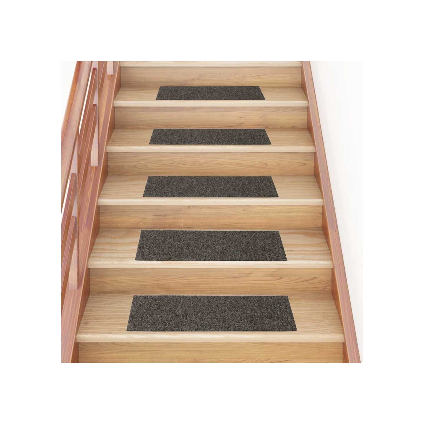 Tapis d'escalier autocollants 30 pièces 76x20 cm anthracite