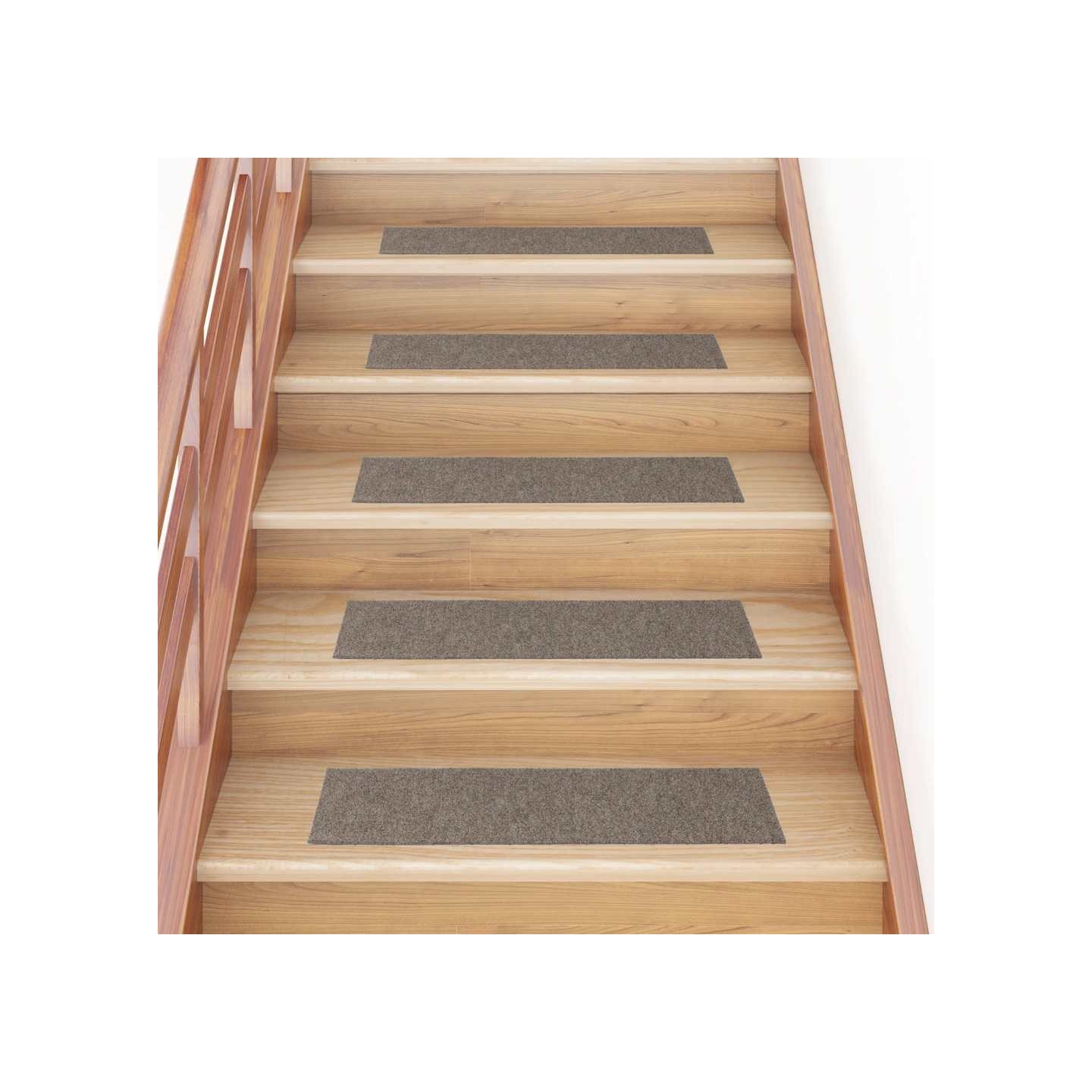 Tapis d'escalier autocollants 30 pièces 76x20 cm Beige