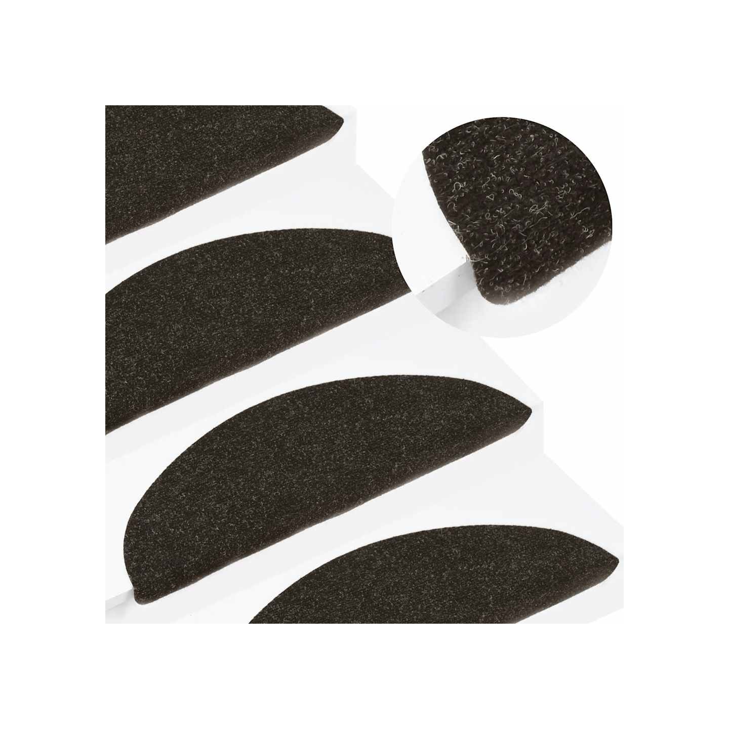 Tapis d'escalier auto-adhésifs 30 pcs anthracite 56x17x3 cm