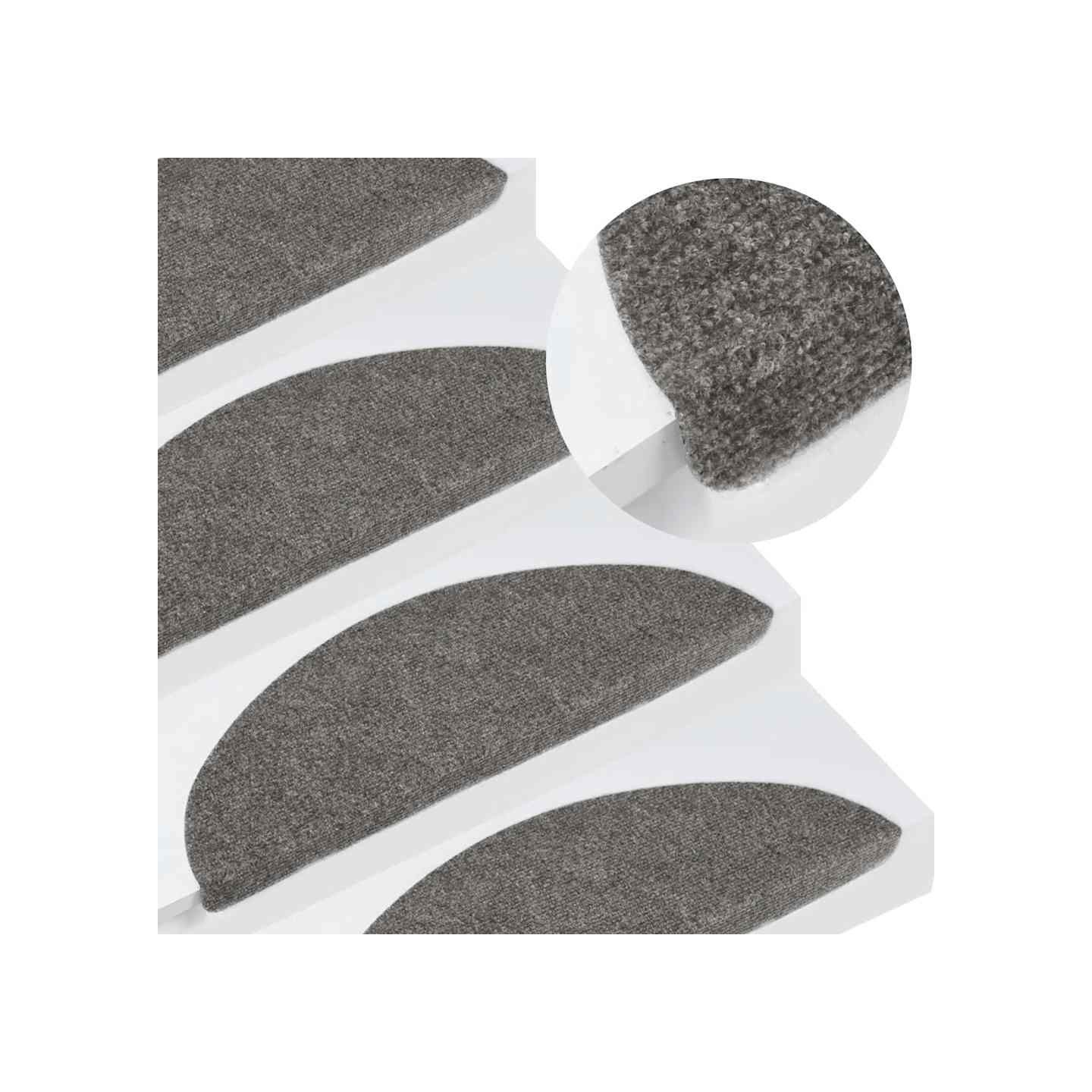 Tapis d'escalier auto-adhésifs 30 pcs gris 56x17x3 cm