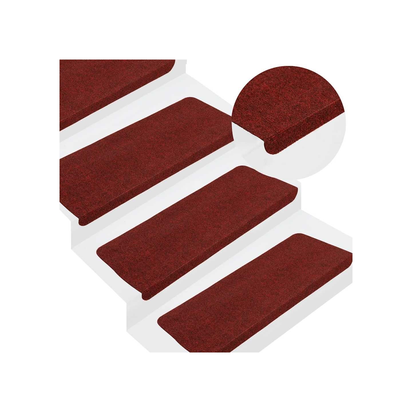 Tapis d'escalier auto-adhésifs 30 pcs rouge 65x22,5x3,5 cm