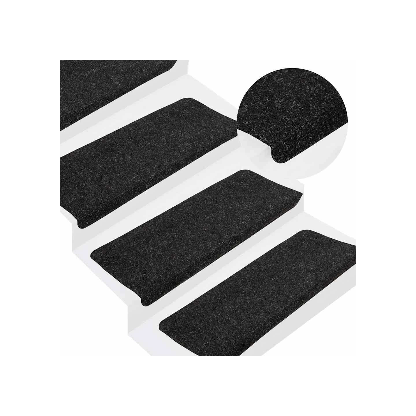 Tapis d'escalier auto-adhésifs 30 pcs anthracite 65x24,5x3,5 cm