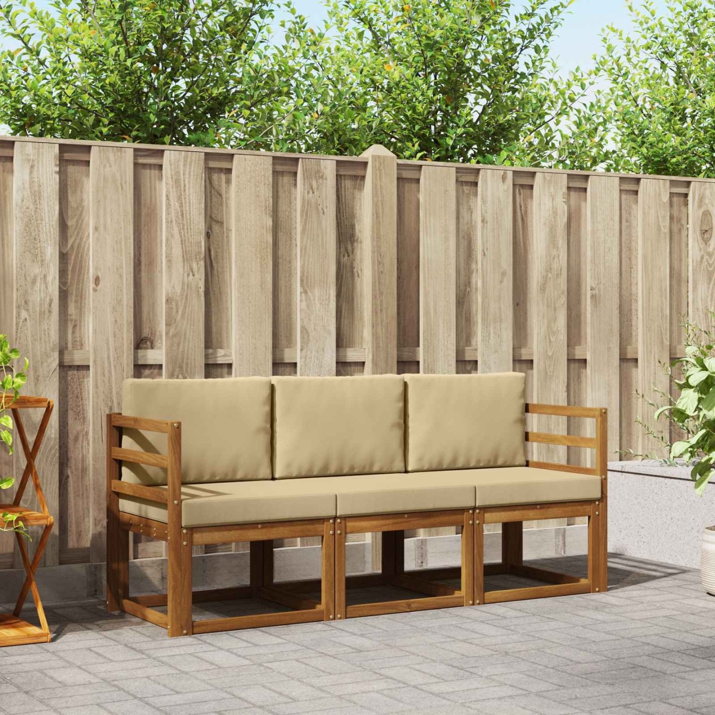 Ensemble de canapés d'extérieur 3 pc Naturel et Beige