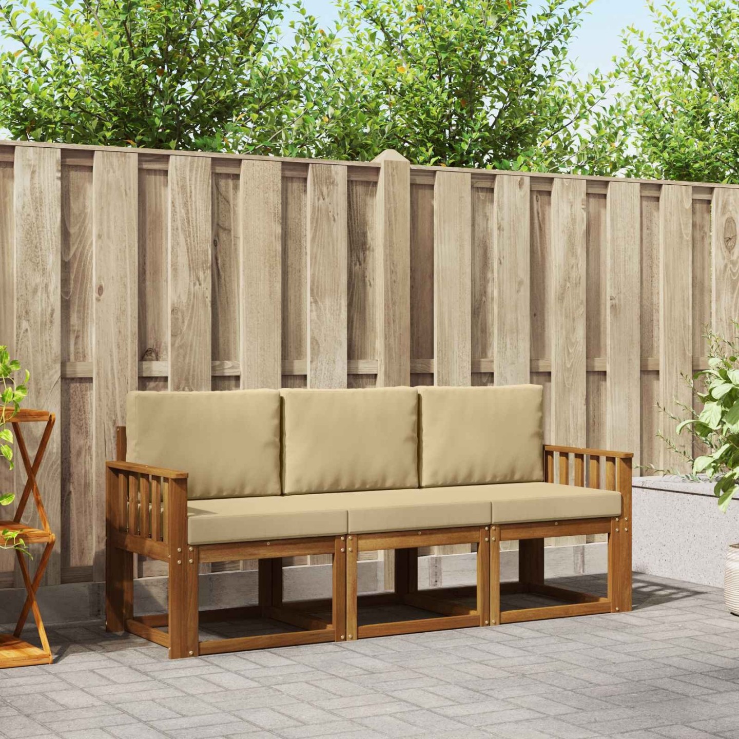 Ensemble de canapés d'extérieur 3 pc Naturel et Beige