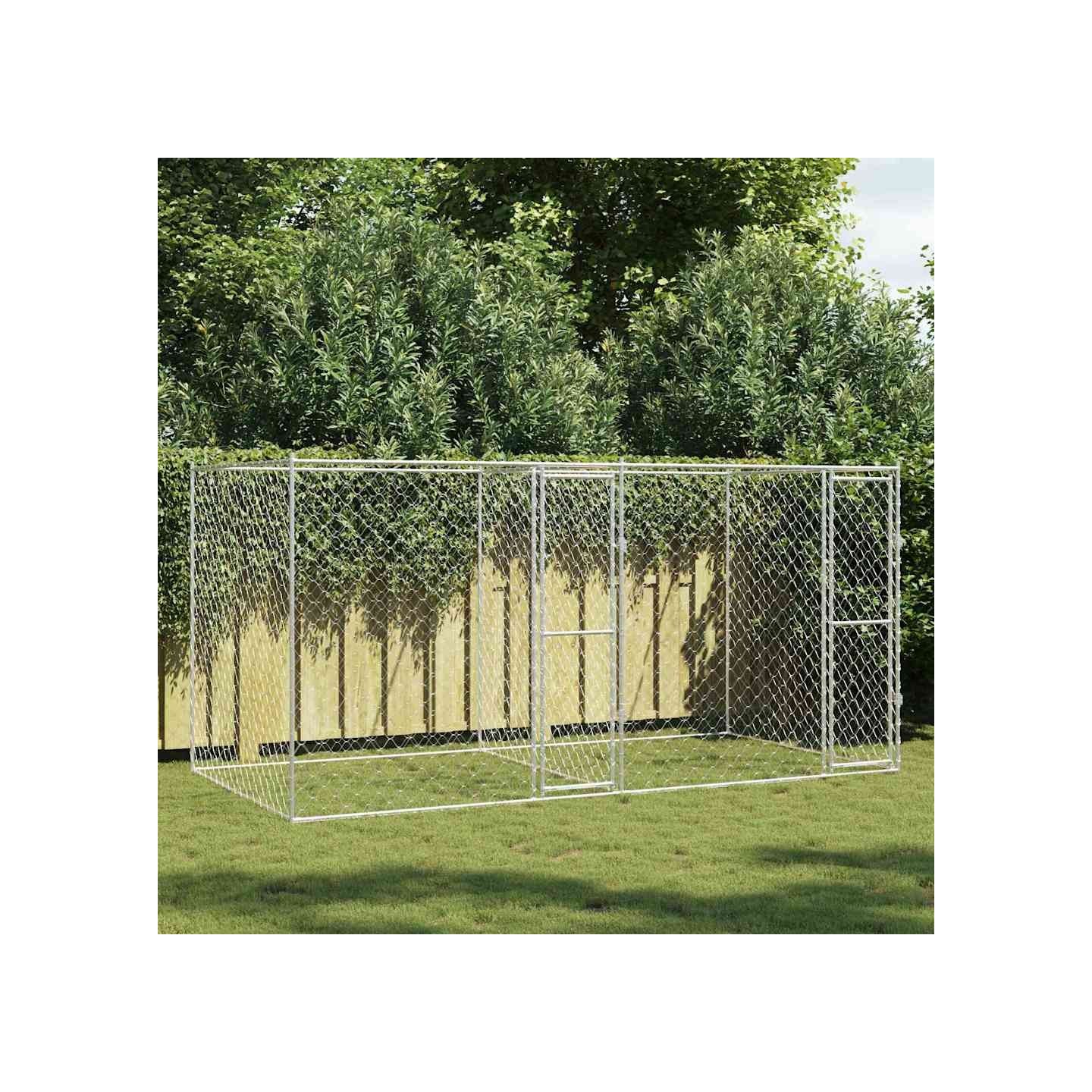 Cage pour chien Argenté 400 x 200 x 200 cm Acier galvanisé