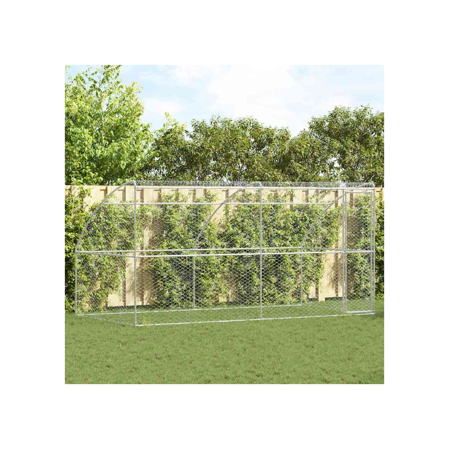 Kennel pour Chiens 2 pc Argenté 4 x 2 x 2 m Acier galvanisé
