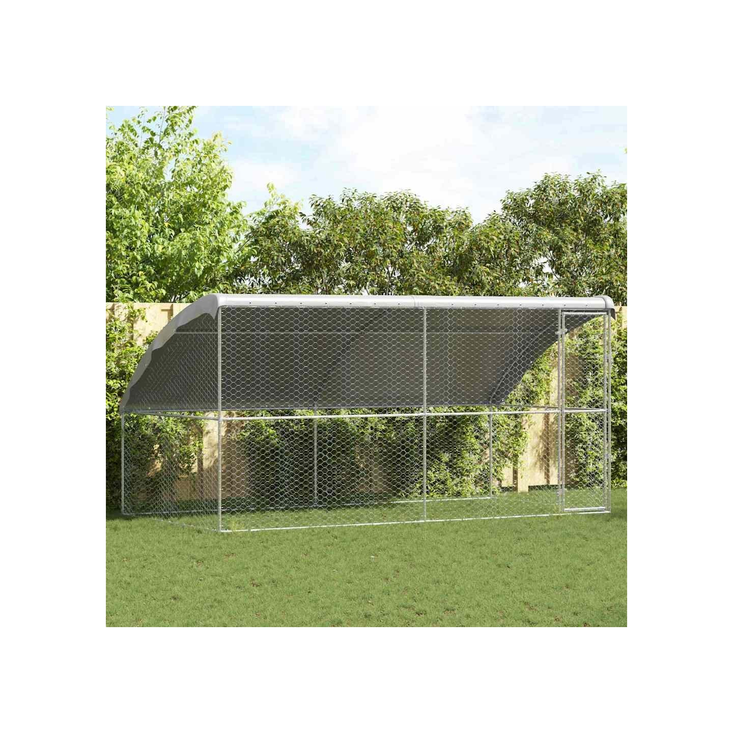Kennel pour Chiens 2 pc Argenté 4 x 2 x 2 m Acier galvanisé