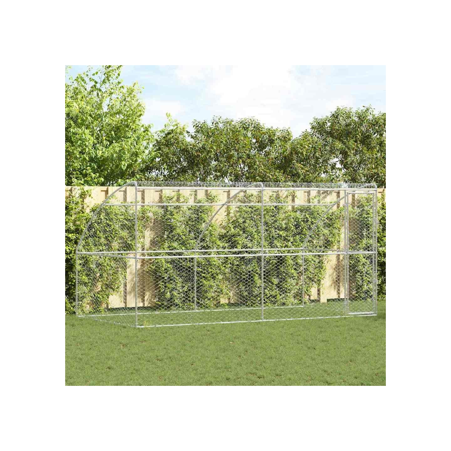 Kennel pour Chiens 2 pc Argenté 4 x 2 x 2 m Acier galvanisé