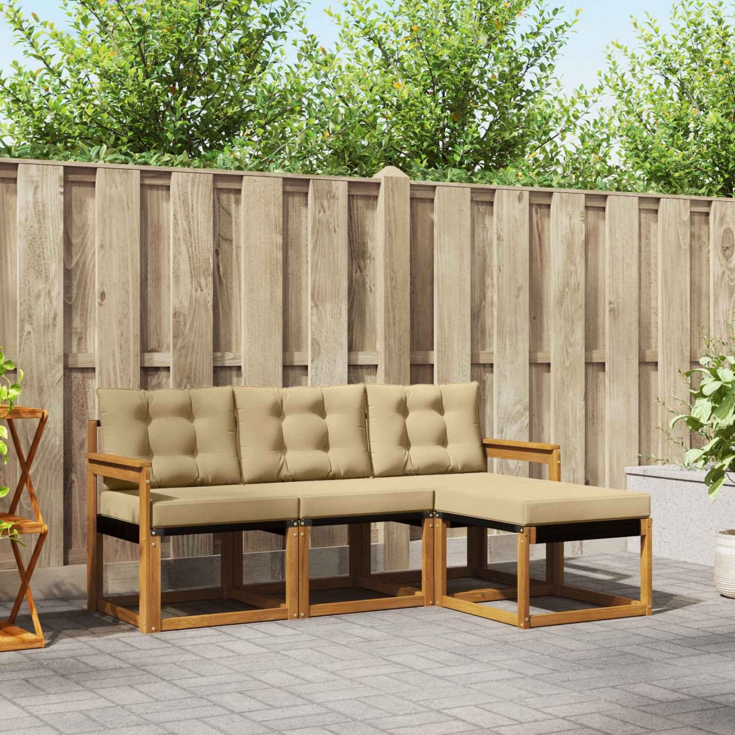 Ensemble de canapés d'extérieur 4 pc Naturel et Beige