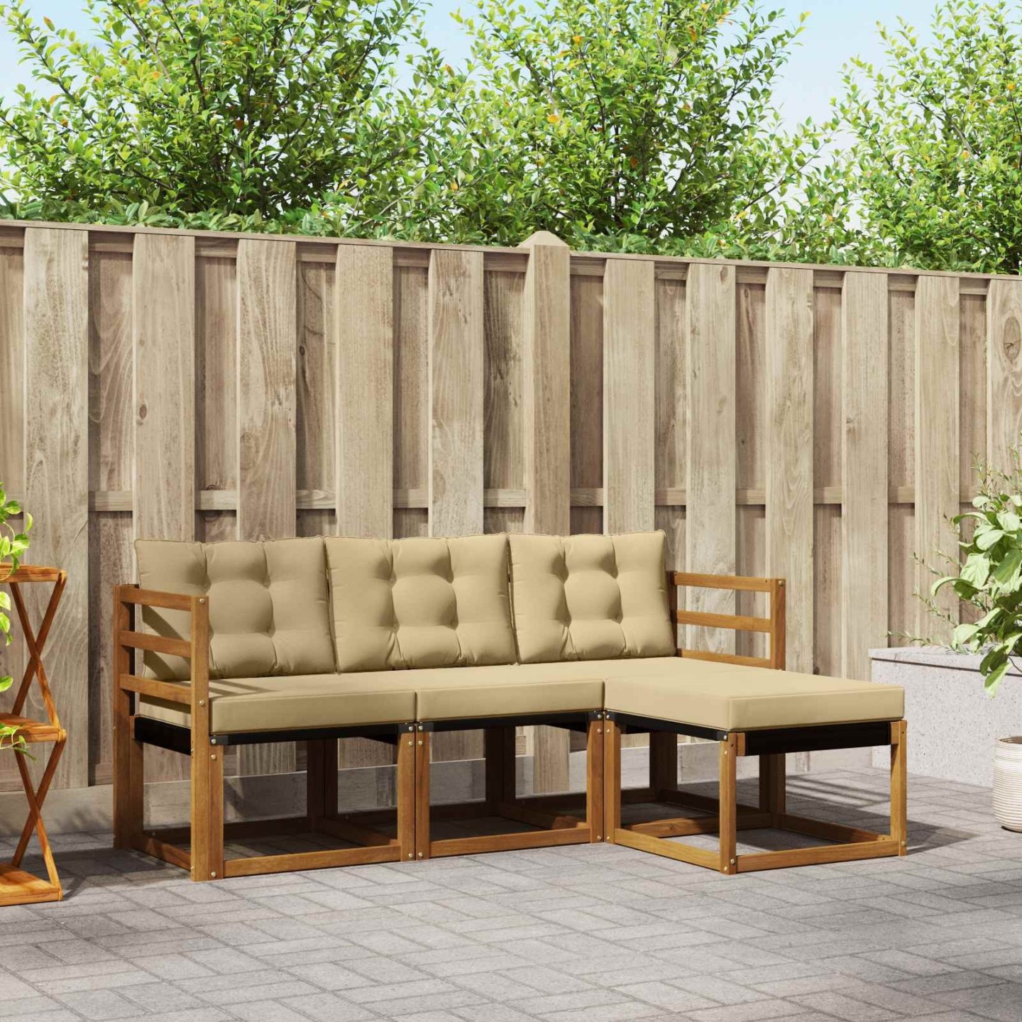 Ensemble de canapés d'extérieur 4 pc Naturel et Beige