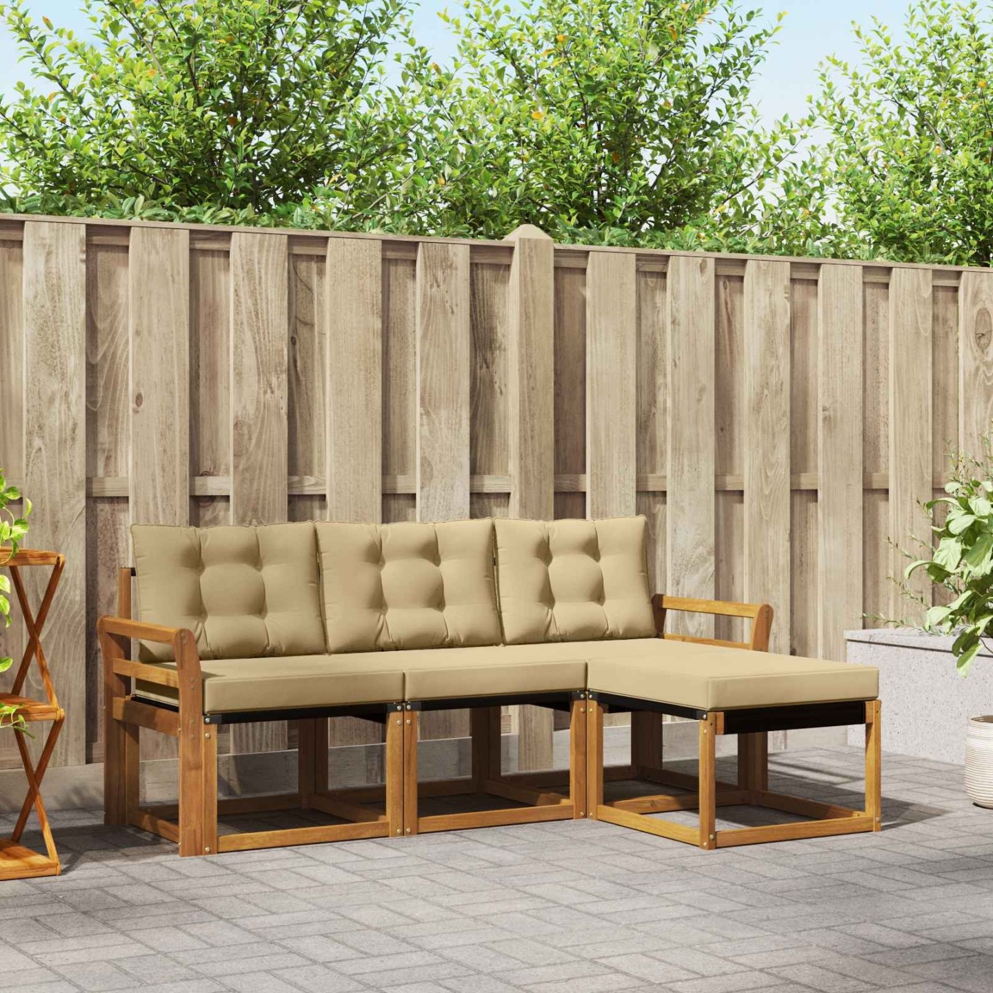 Ensemble de canapés d'extérieur 4 pc Naturel et Beige