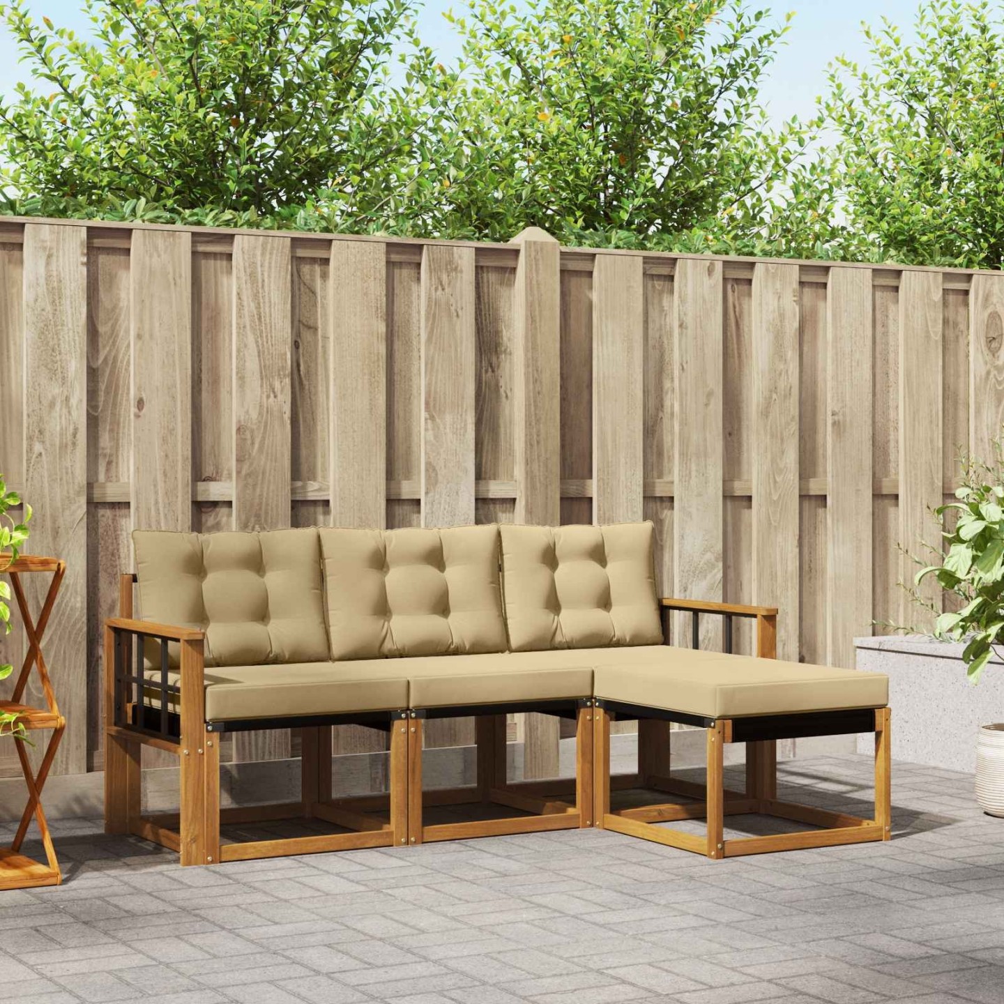 Ensemble de canapés d'extérieur 4 pc Naturel et Beige