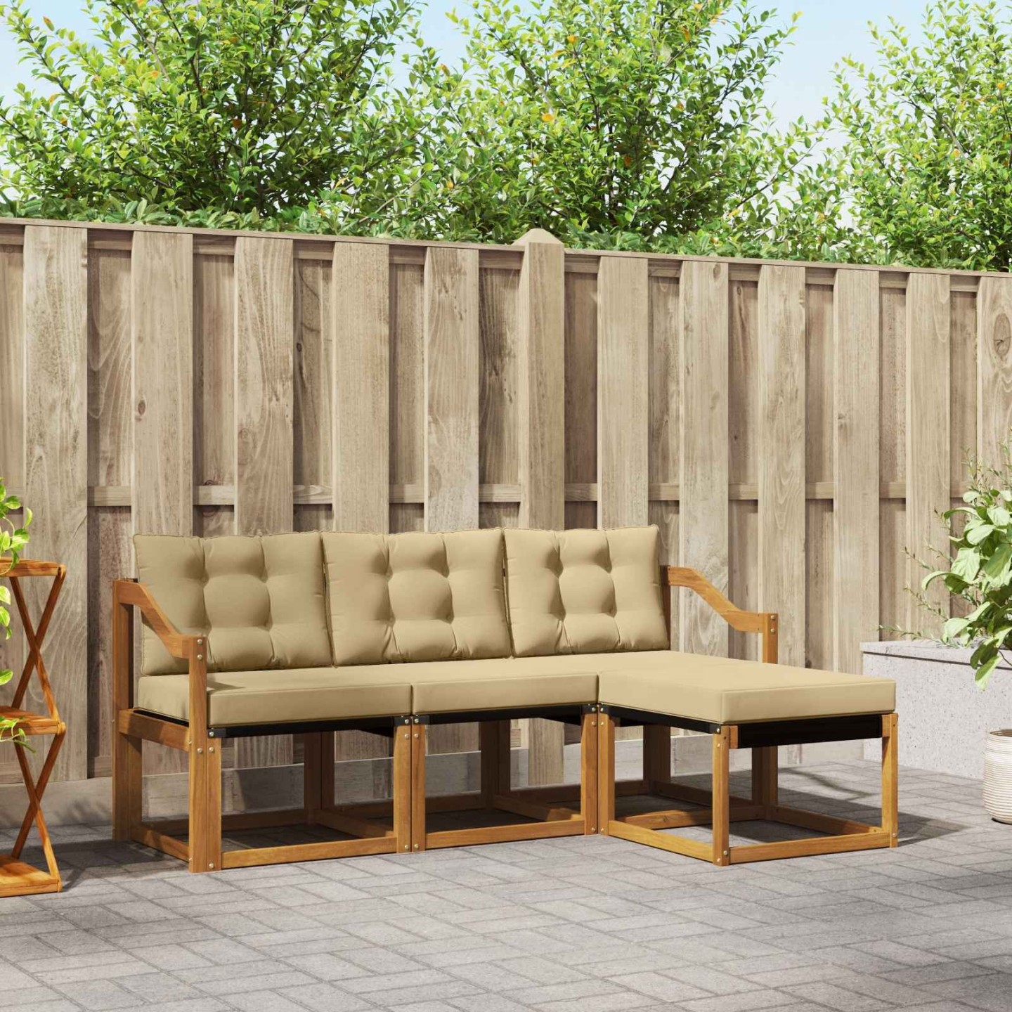 Ensemble de canapés d'extérieur 4 pc Naturel et Beige