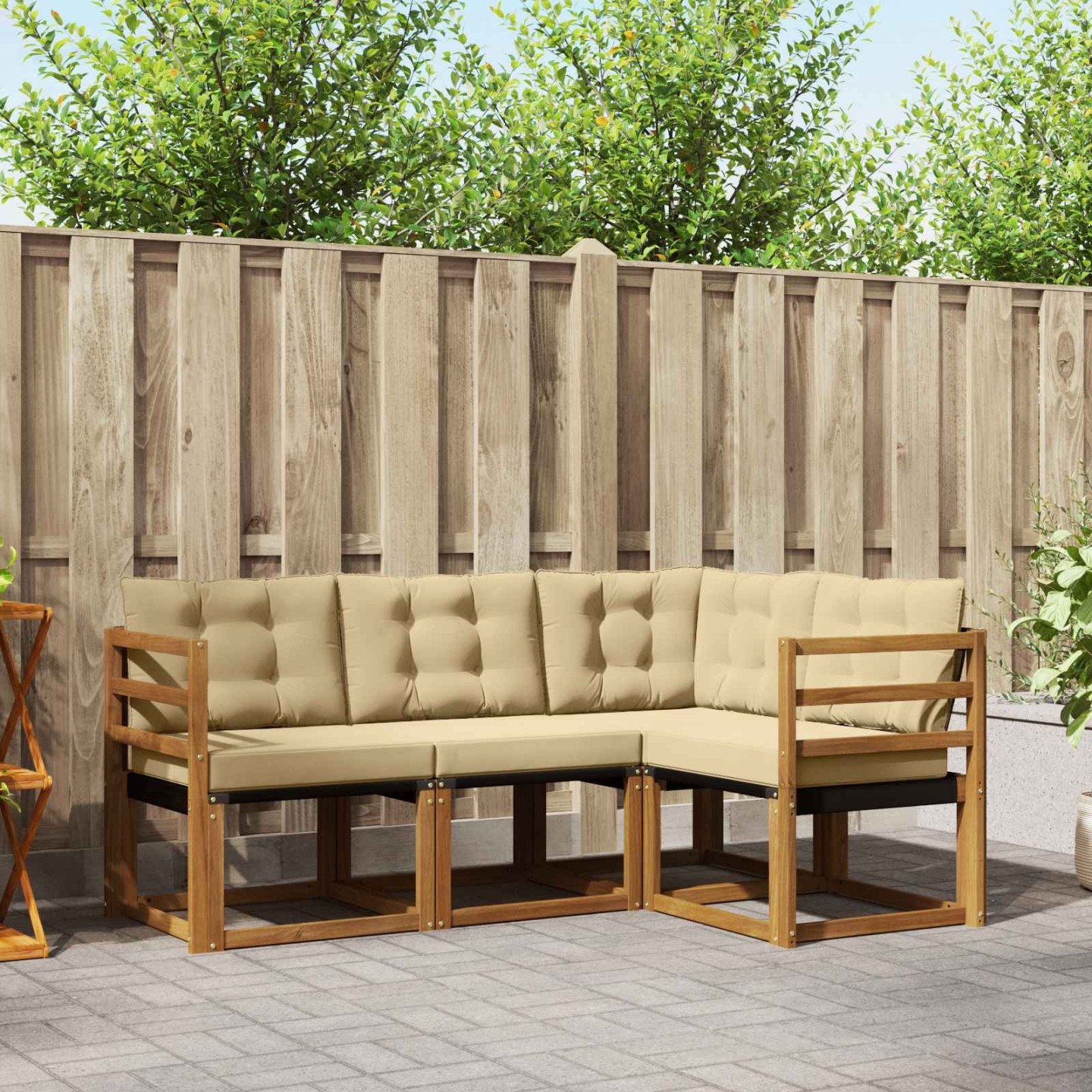 Ensemble de canapés d'extérieur 4 pc Naturel et Beige