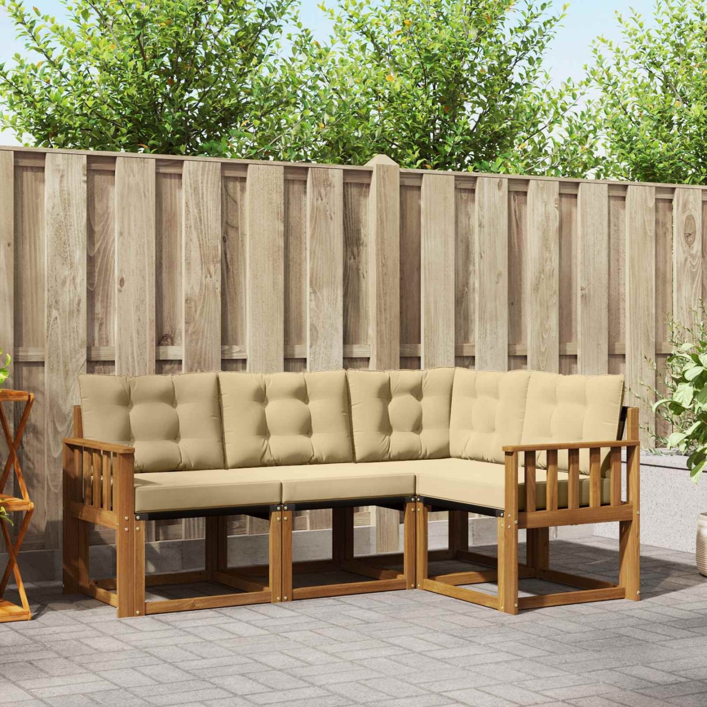 Ensemble de canapés d'extérieur 4 pc Naturel et Beige