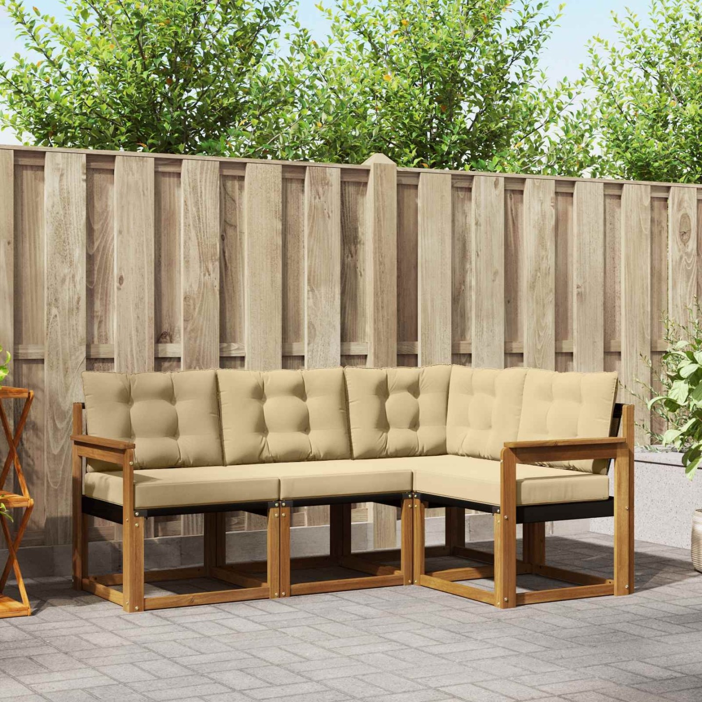 Ensemble de canapés d'extérieur 4 pc Naturel et Beige