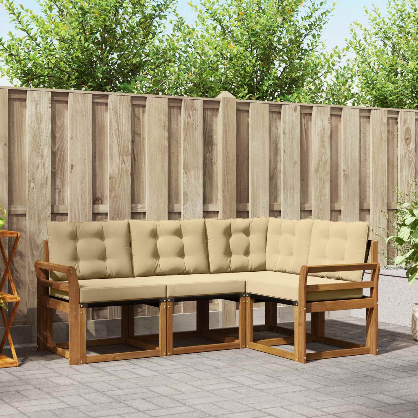 Ensemble de canapés d'extérieur 4 pc Naturel et Beige