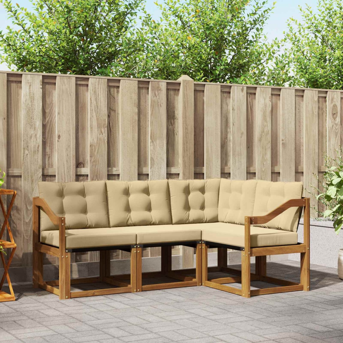 Ensemble de canapés d'extérieur 4 pc Naturel et Beige