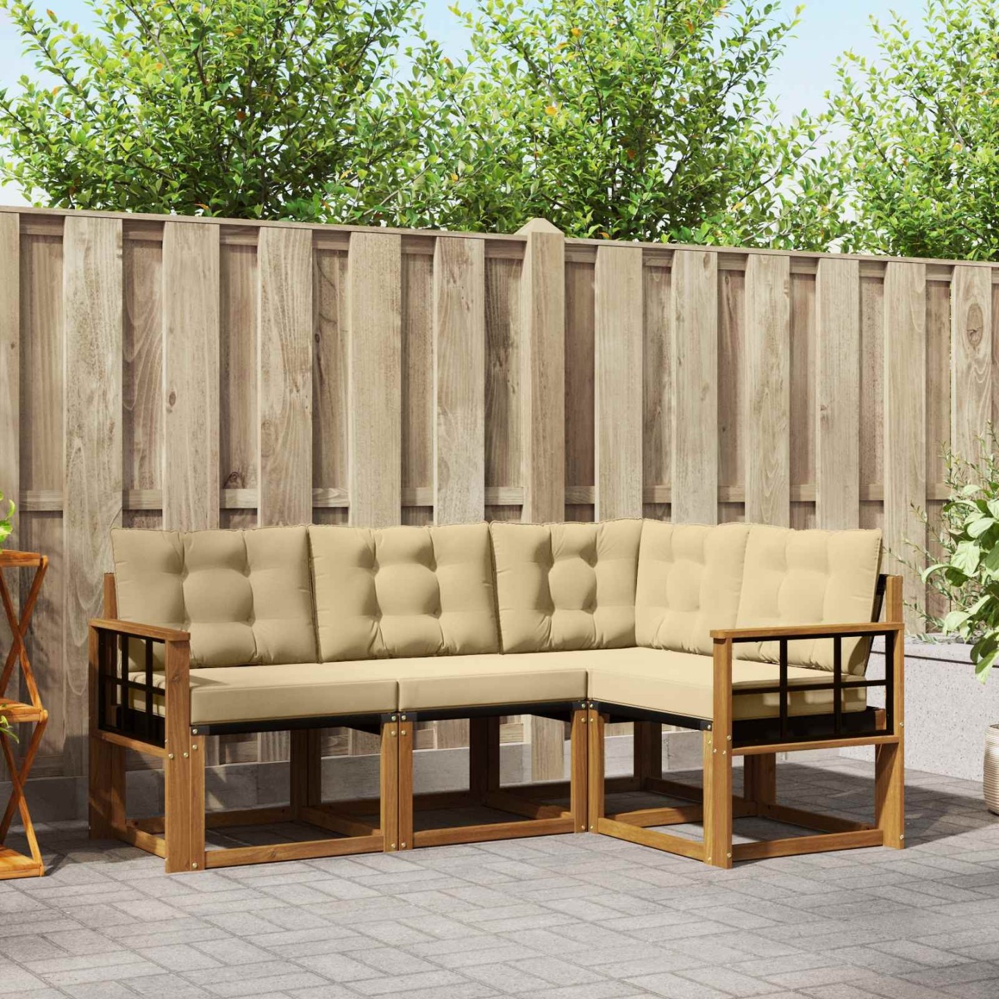 Ensemble de canapés d'extérieur 4 pc Naturel et Beige