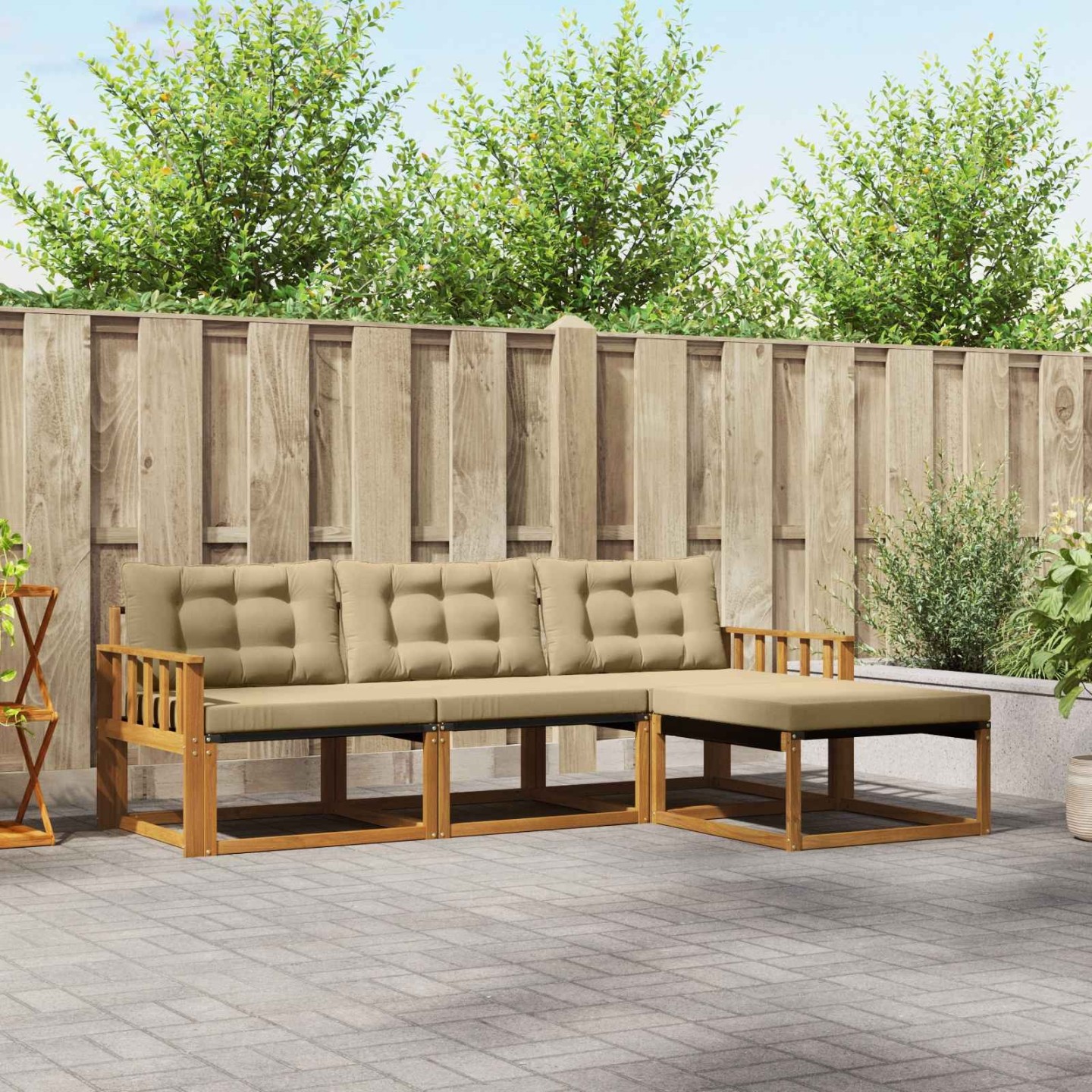 Ensemble de canapés d'extérieur 4 pc Naturel et Beige